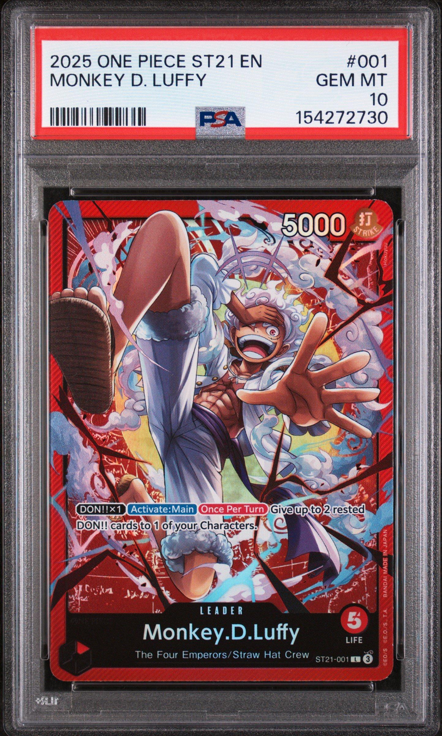 2025 One Piece Starter Deck St21-ex Gear 5 001 Monkey D. Luffy PSA