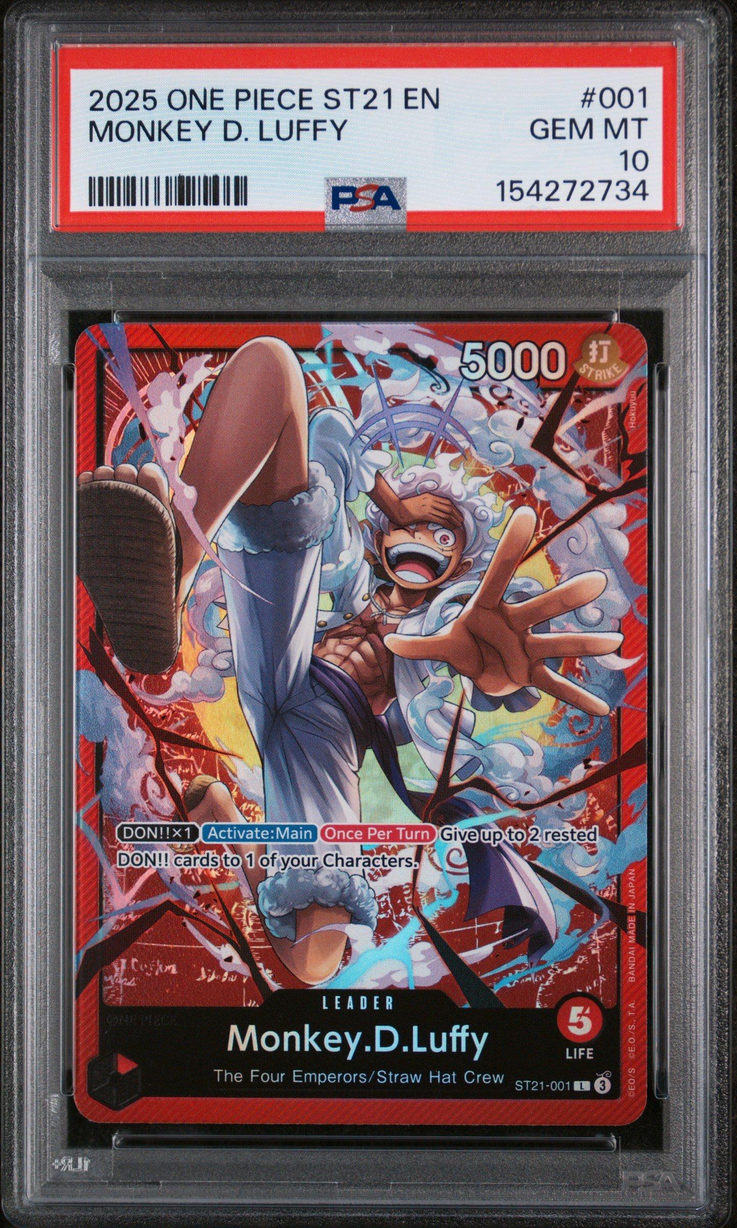 2025 One Piece Starter Deck St21-ex Gear 5 001 Monkey D. Luffy PSA