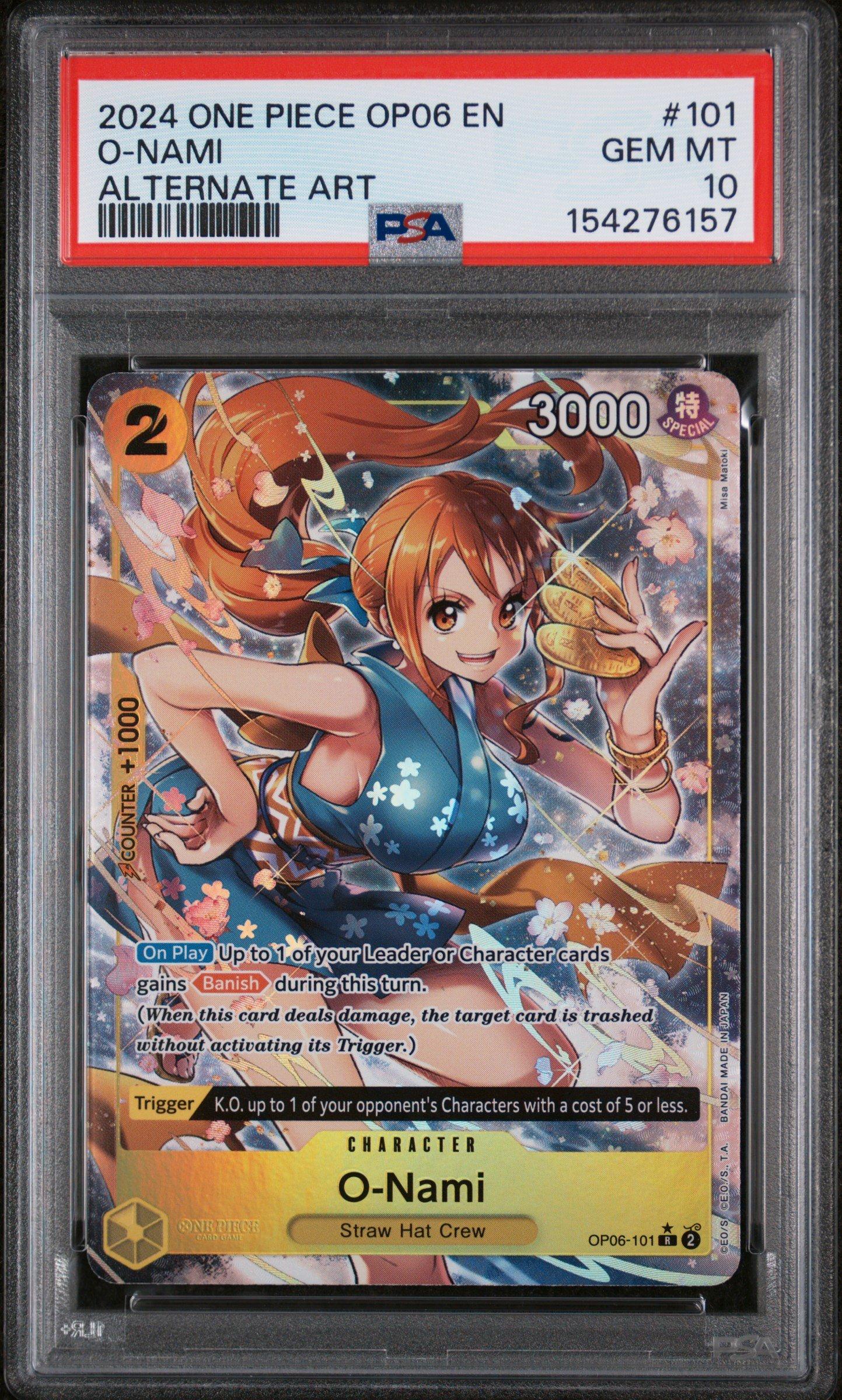 ワンピースカード O-NAMI #101 GEM MT 10 2024 One Piece Op06-wings Of The Captain 101 O-nami Alternate Art