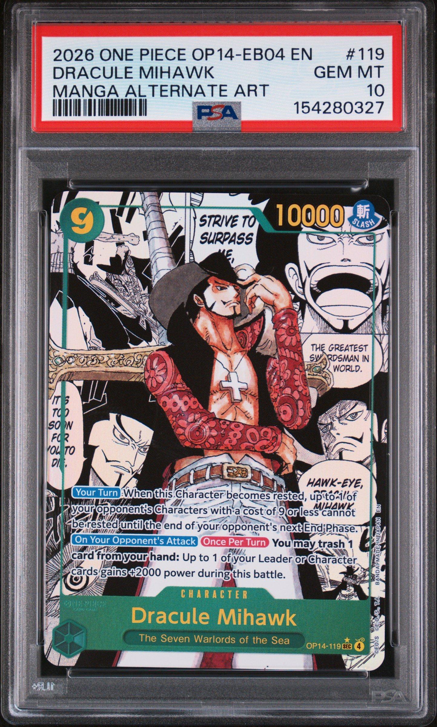 2026 One Piece Op14-eb04-the Azure Sea's Seven 119 Dracule Mihawk