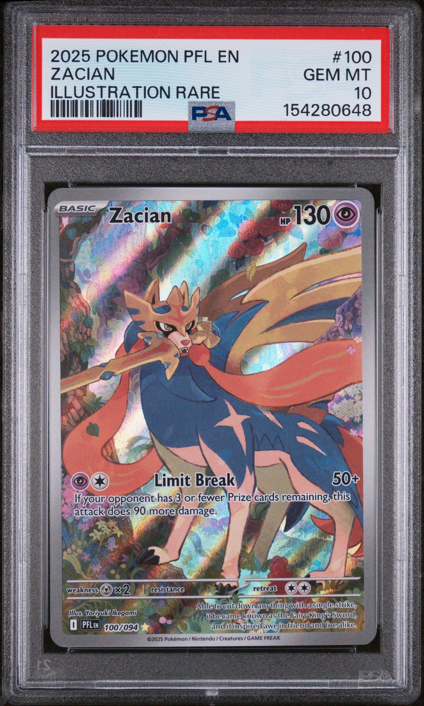 2025 Pokemon Pfl En-phantasmal Flames 100 Zacian Illustration Rare