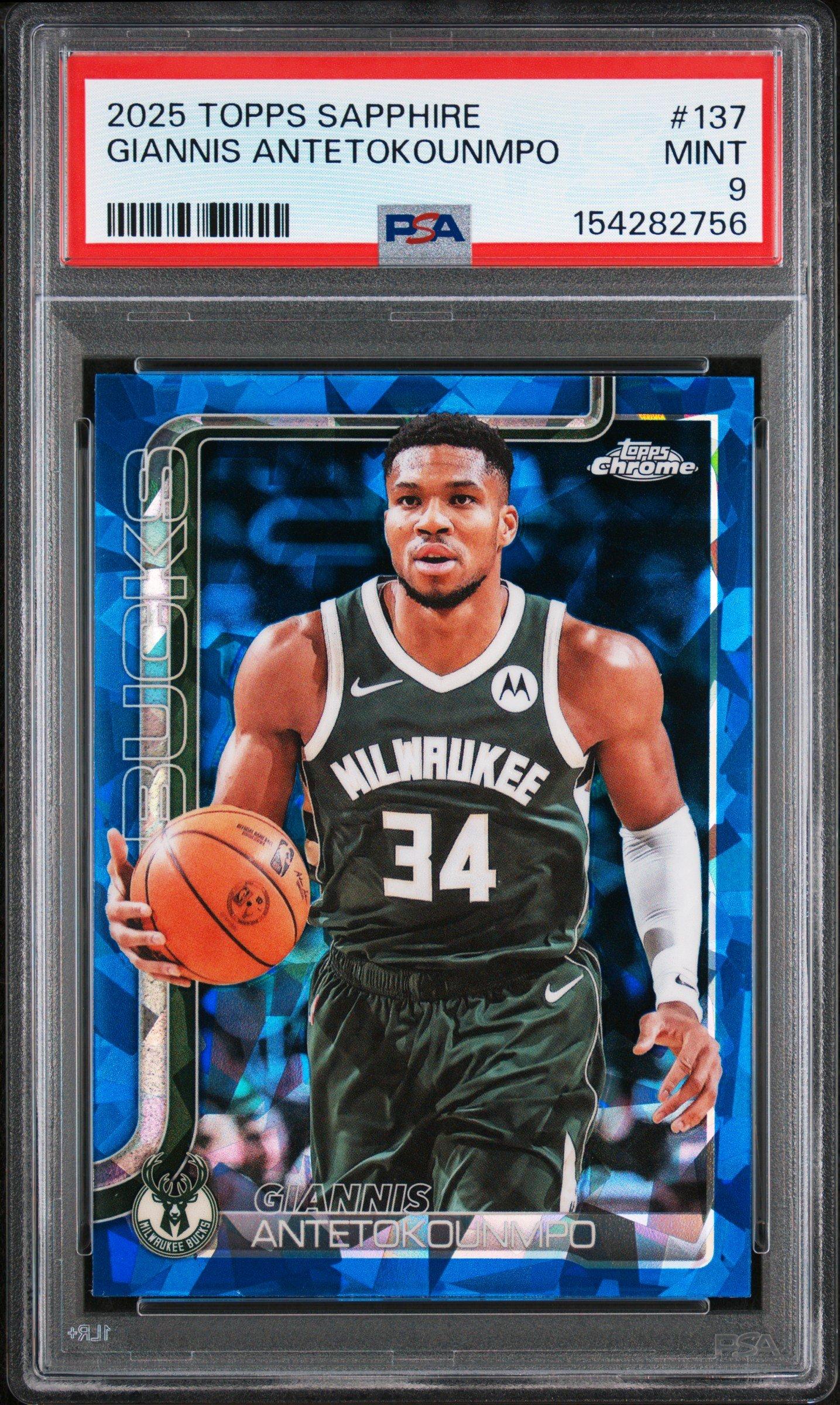 2025 Topps Chrome Sapphire Edition 137 Giannis Antetokounmpo PSA 9