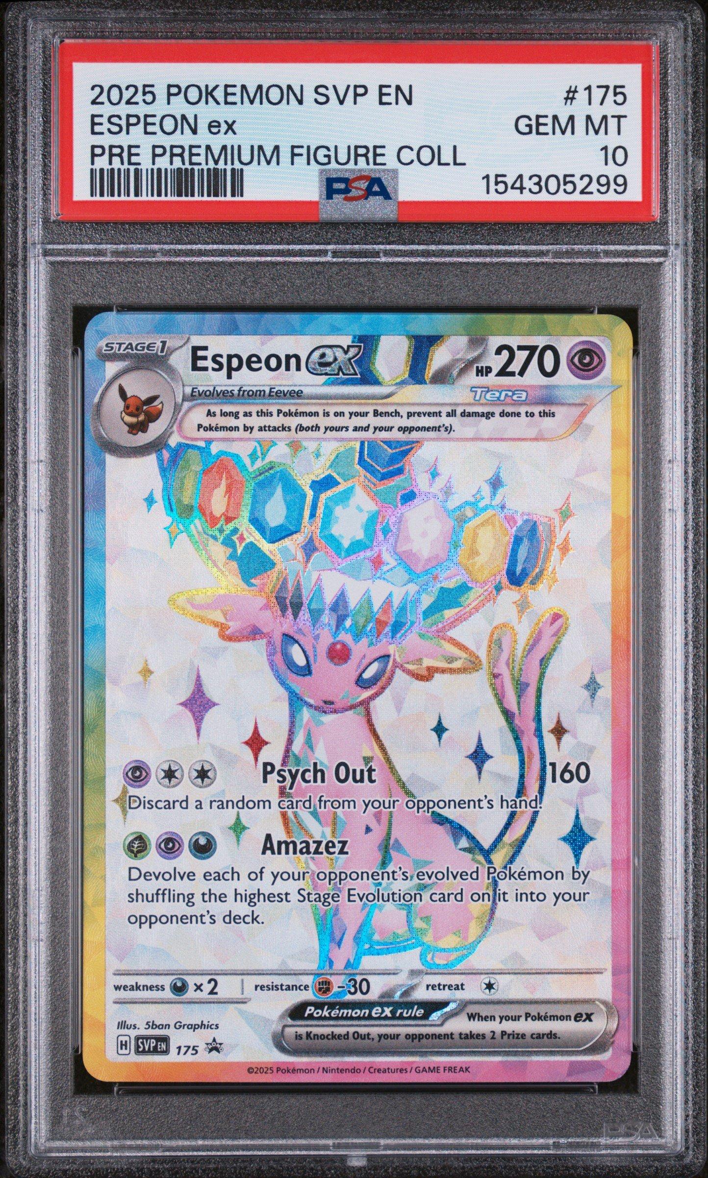 2025 Pokemon Svp En-sv Black Star Promo 175 Espeon Ex Prismatic Evolutions  Premium Figure Collection PSA 10