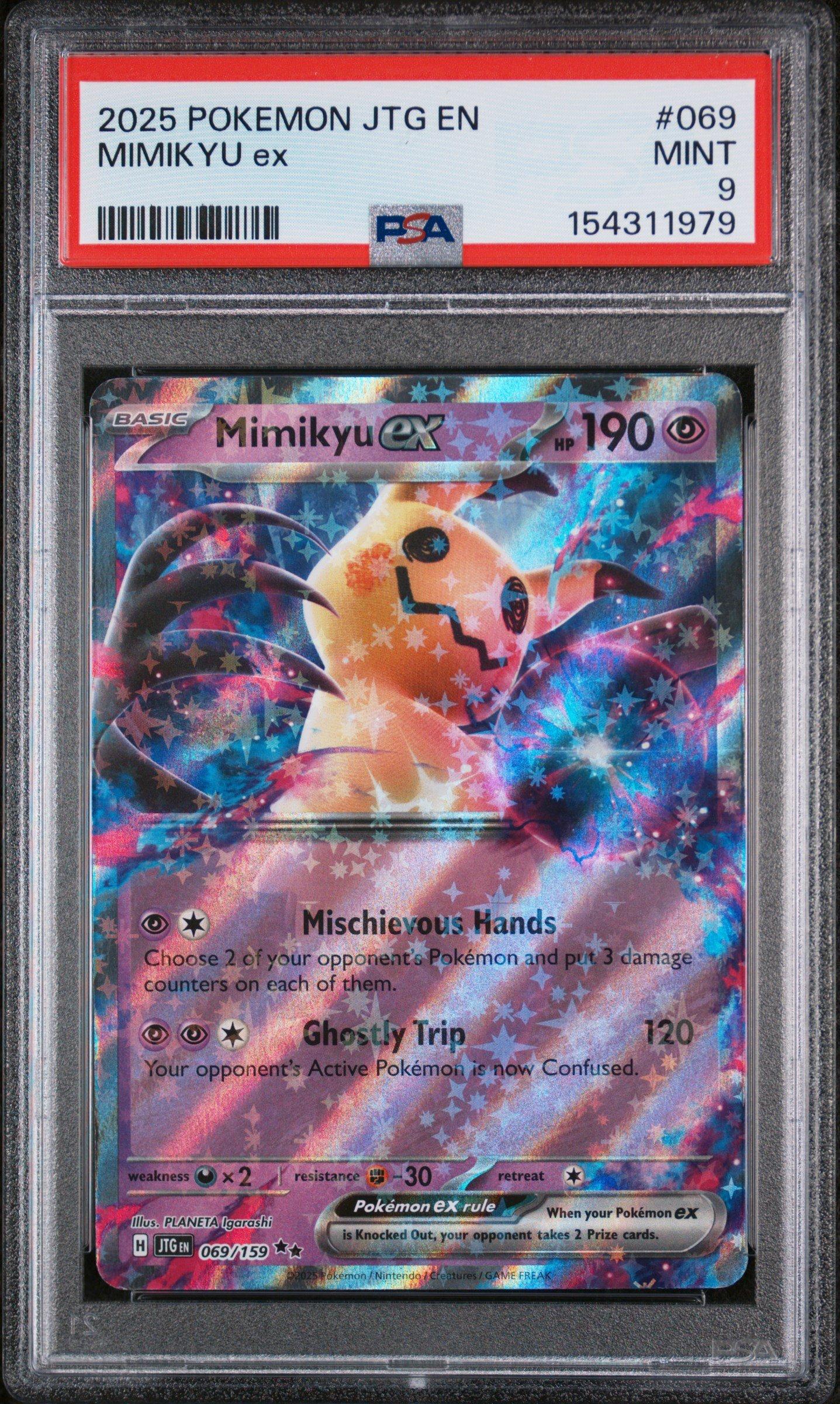 2025 Pokemon Jtg En-journey Together 069 Mimikyu Ex PSA 9 Graded