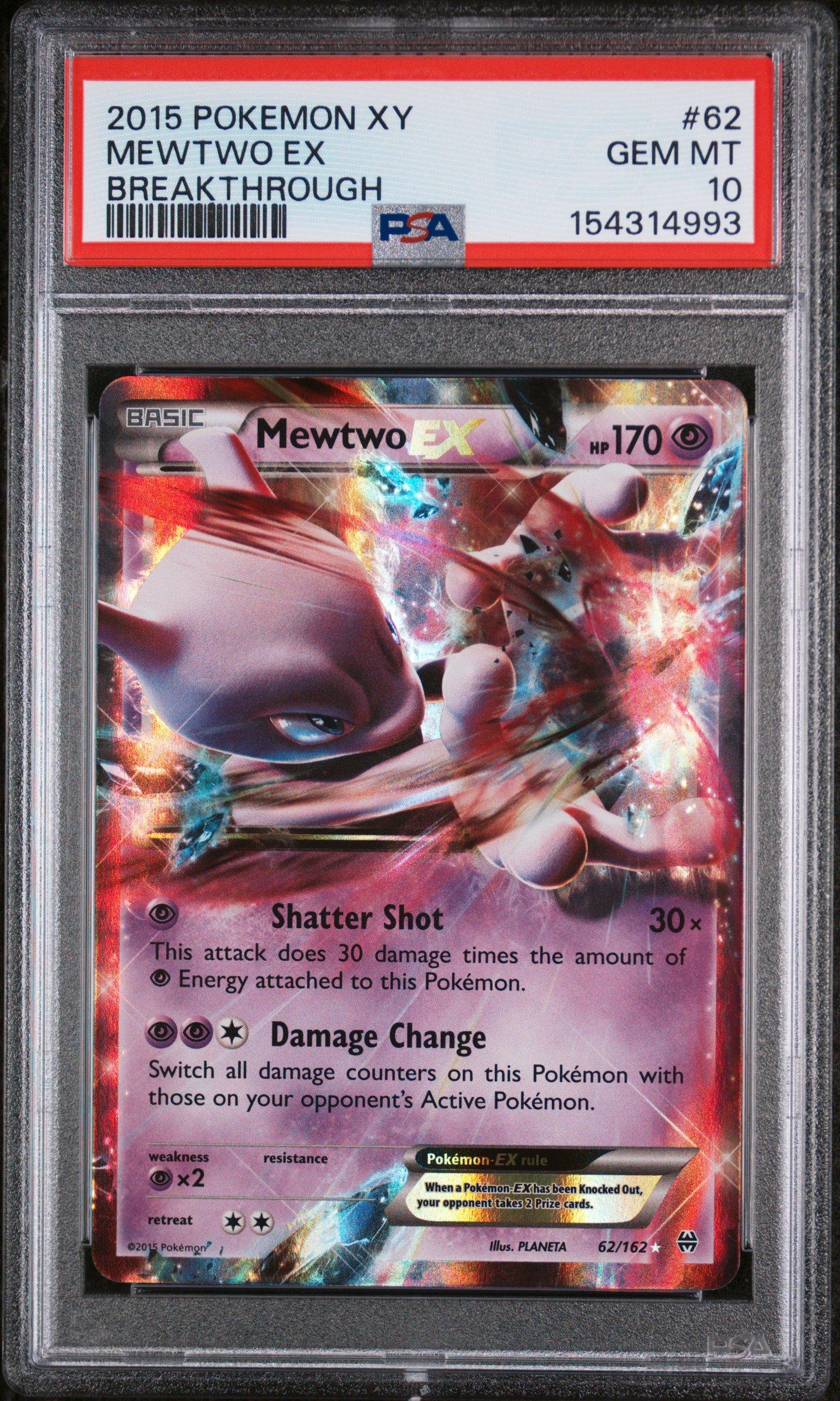 2015 Pokemon Xy Breakthrough 62 Mewtwo Ex PSA 10 Graded Card
