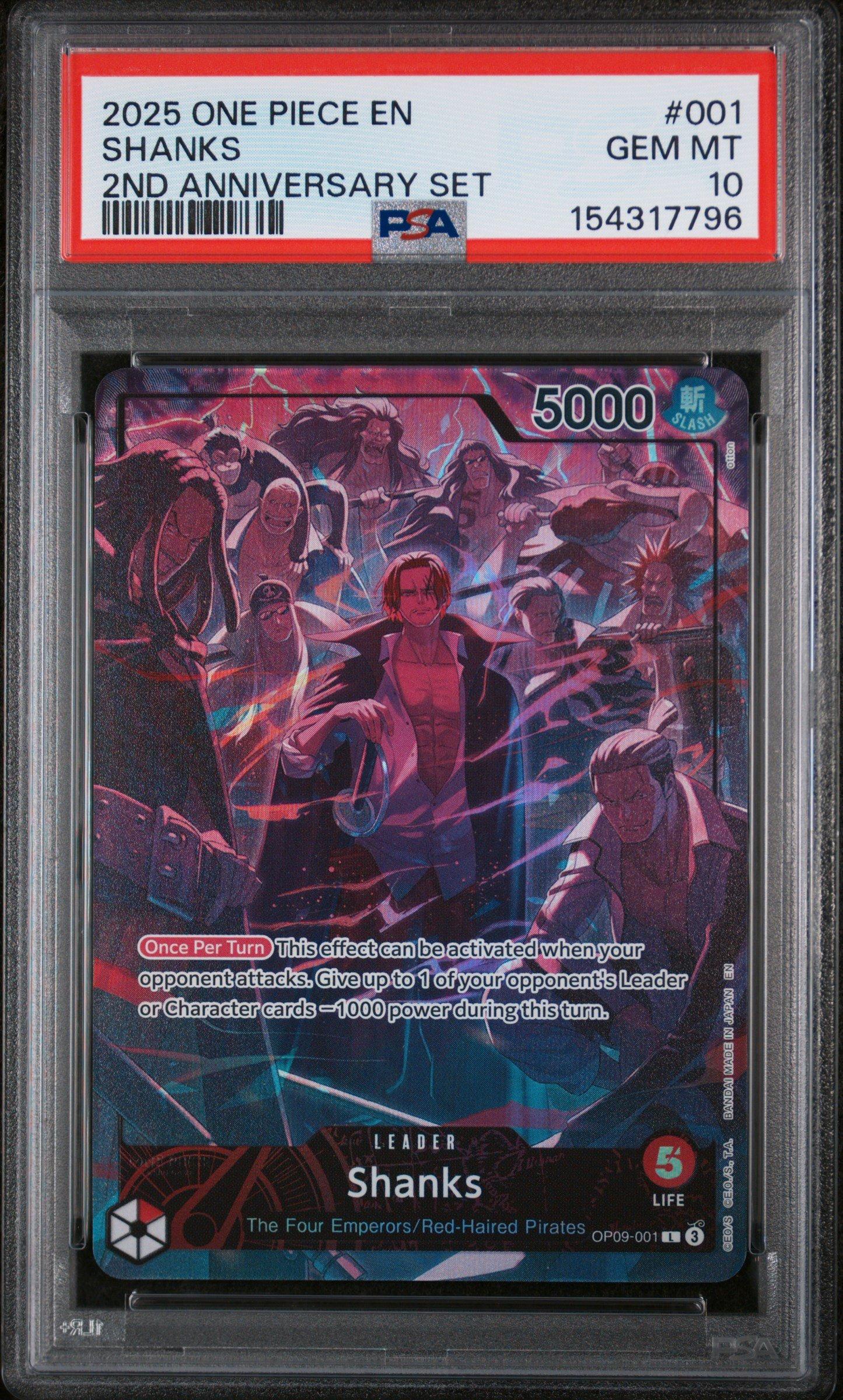 PSA10 2ND ANNIVERSARY SET SHANKS シャンクス 2025 One Piece English Version 2nd Anniversary Set 001 Shanks PSA