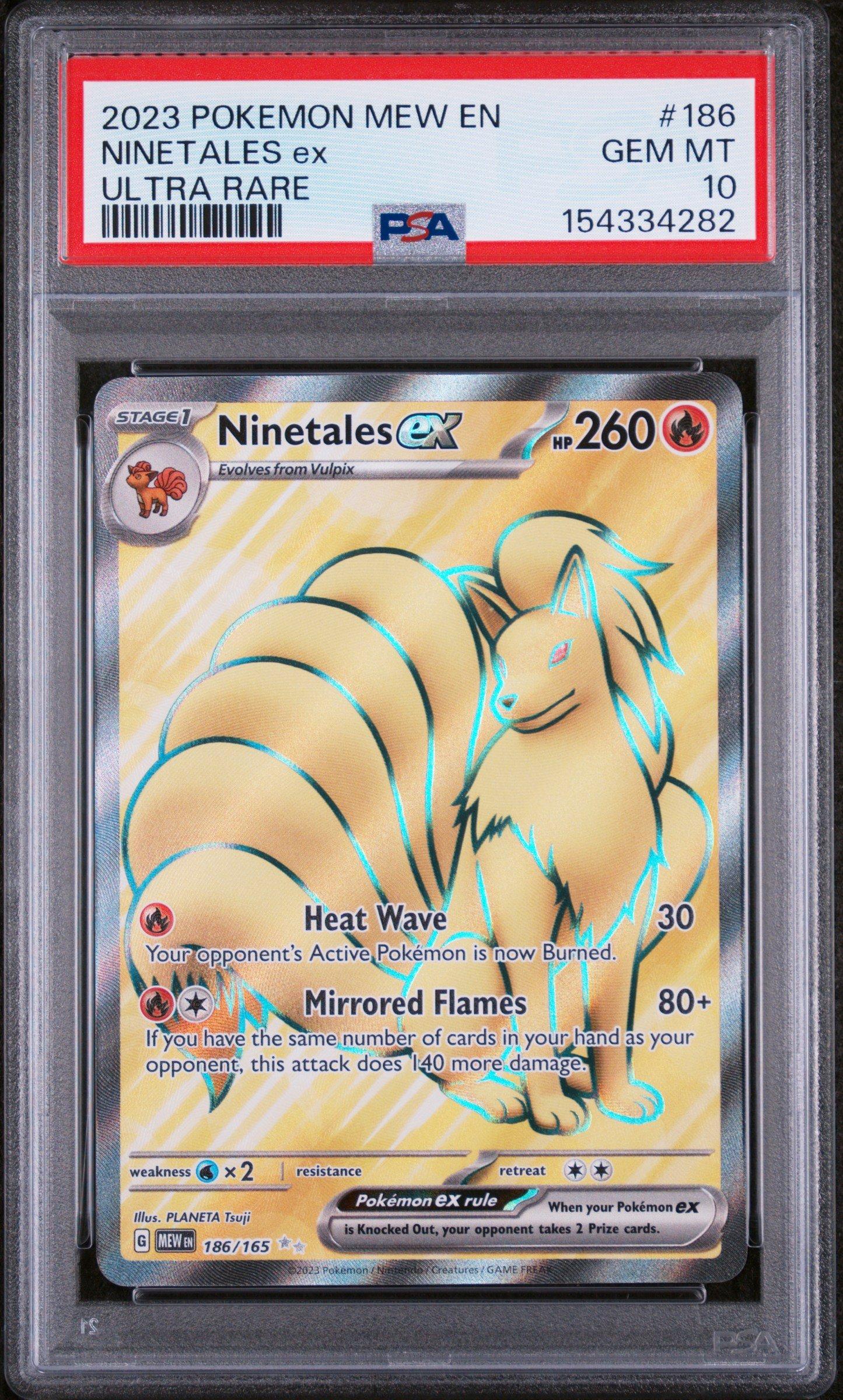 2023 Pokemon Mew En-151 186 Ninetales Ex Ultra Rare PSA 10 Graded