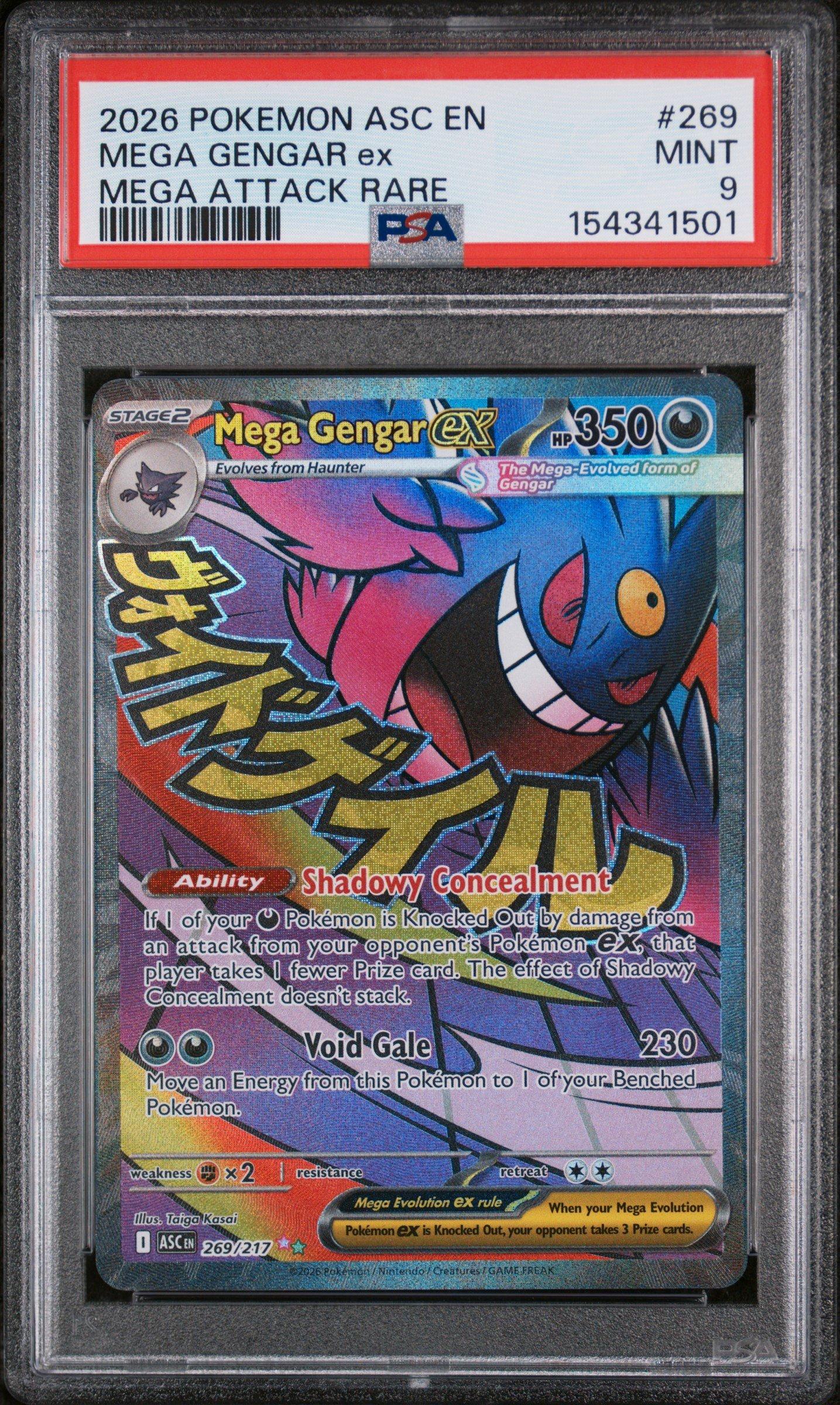 2026 Pokemon Asc En-ascended Heroes 269 Mega Gengar Ex Mega Attack Rare PSA  9 Graded Card | GameStop
