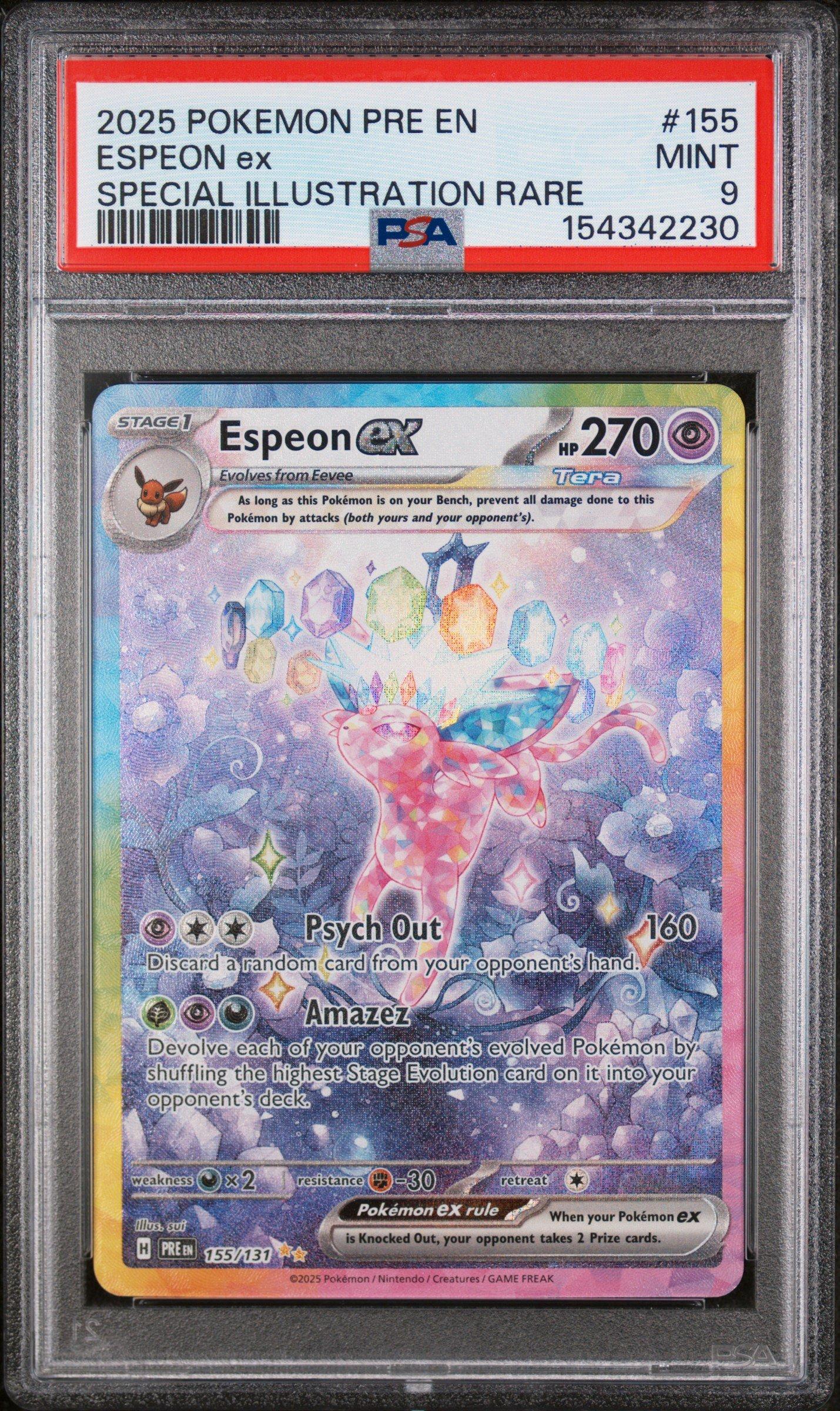 2025 Pokemon Pre En-prismatic Evolutions 155 Espeon Ex Special