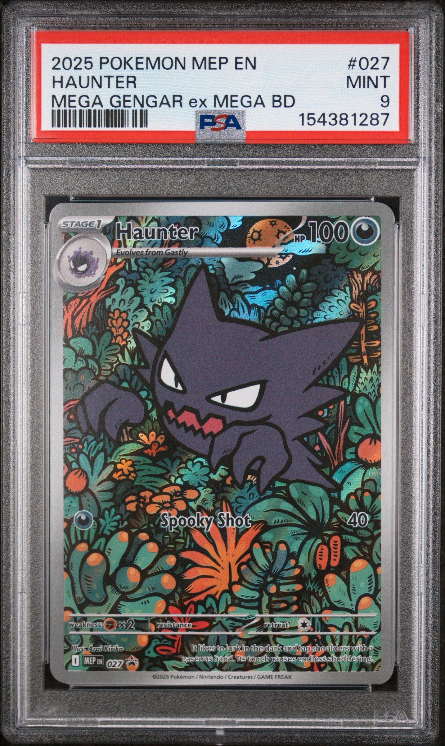 2025 Pokemon Mep En-me Black Star Promo 027 Haunter Mega Gengar Ex