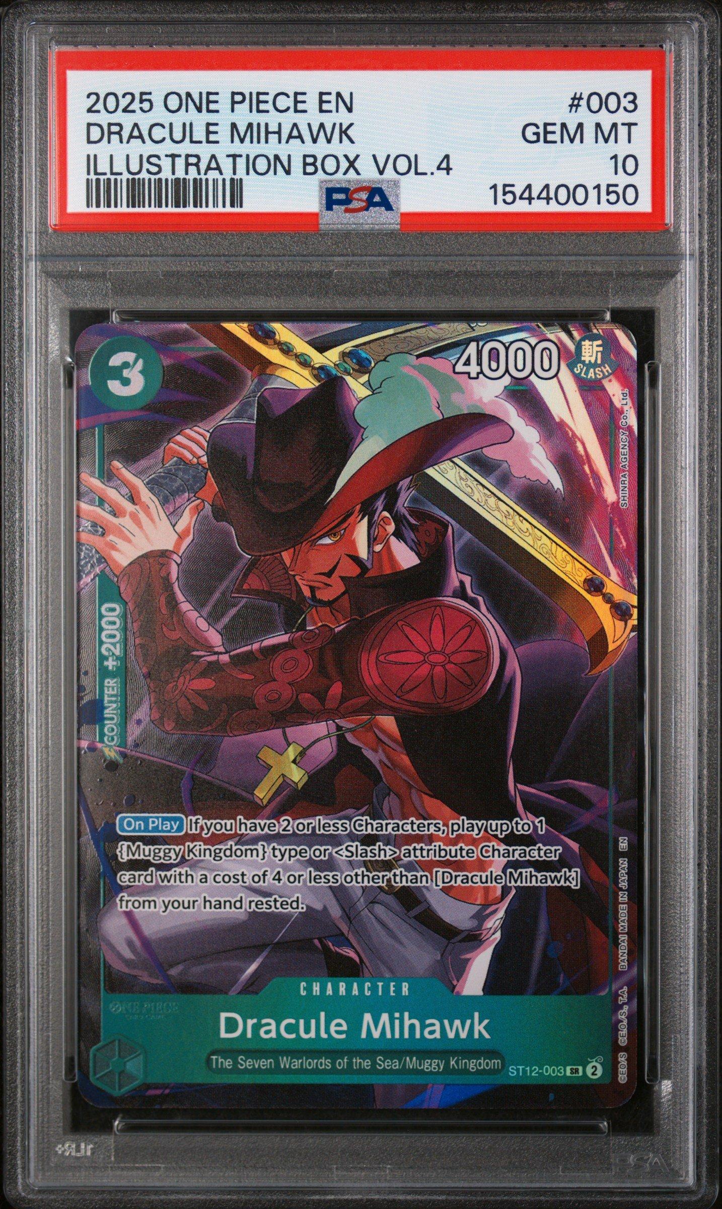 【PSA10】千本ナイフ サウザンドナイフ p4-03 プレミアムパック4 2025 One Piece Promos 003 Dracule Mihawk Illustration Box Vol.4