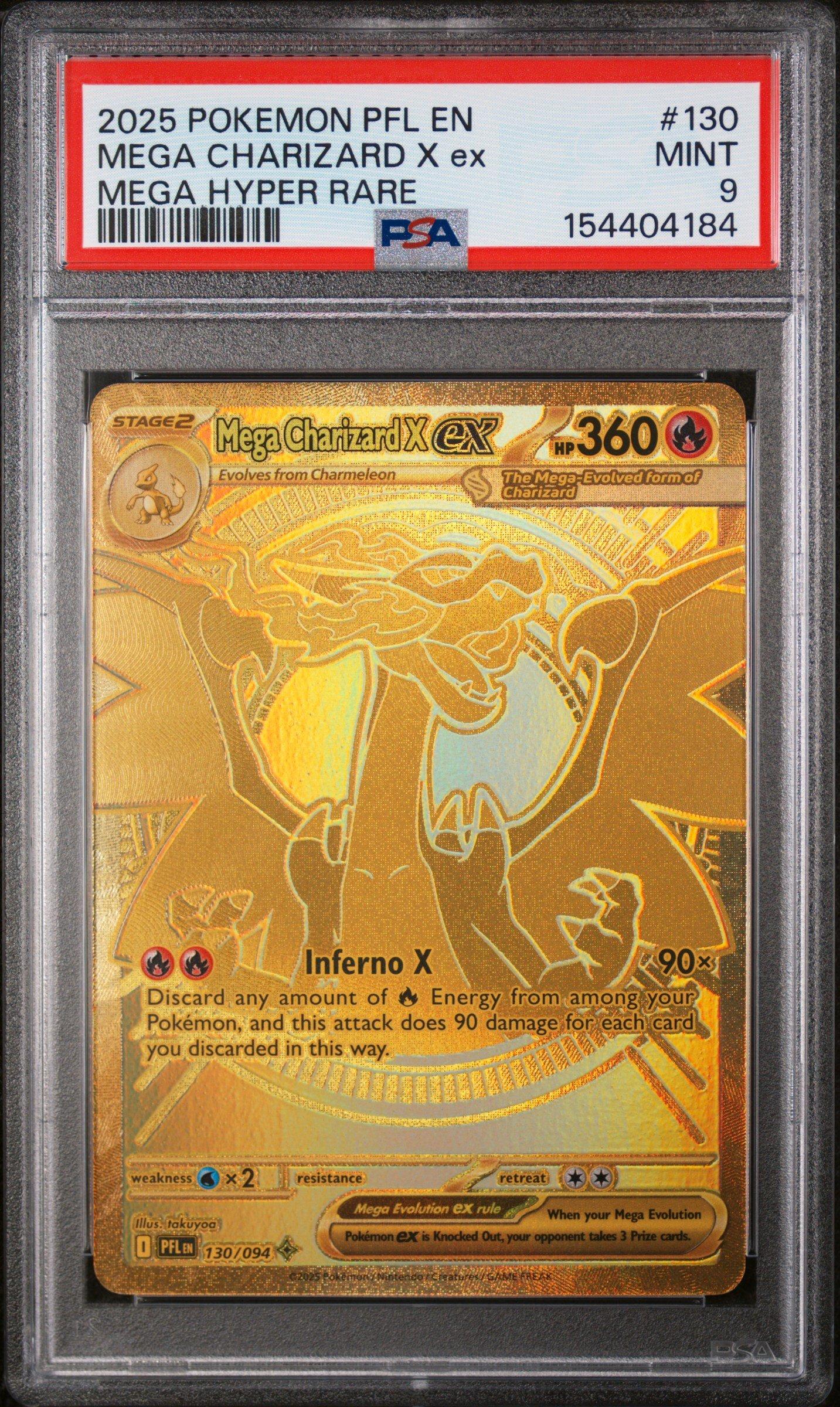 2025 Pokemon Pfl En-phantasmal Flames 130 Mega Charizard X Ex Mega