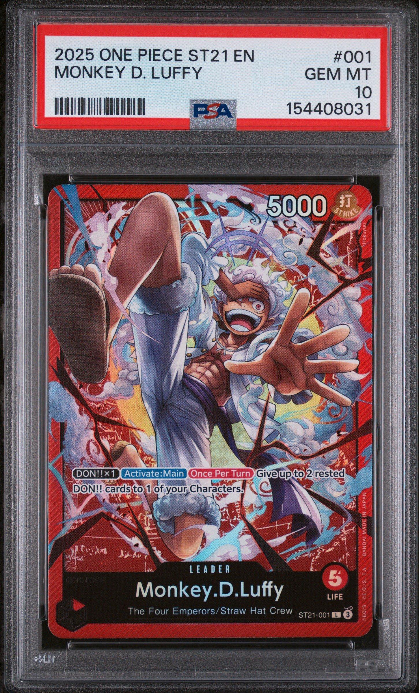 2025 One Piece Starter Deck St21-ex Gear 5 001 Monkey D. Luffy PSA 10  Graded Card | GameStop