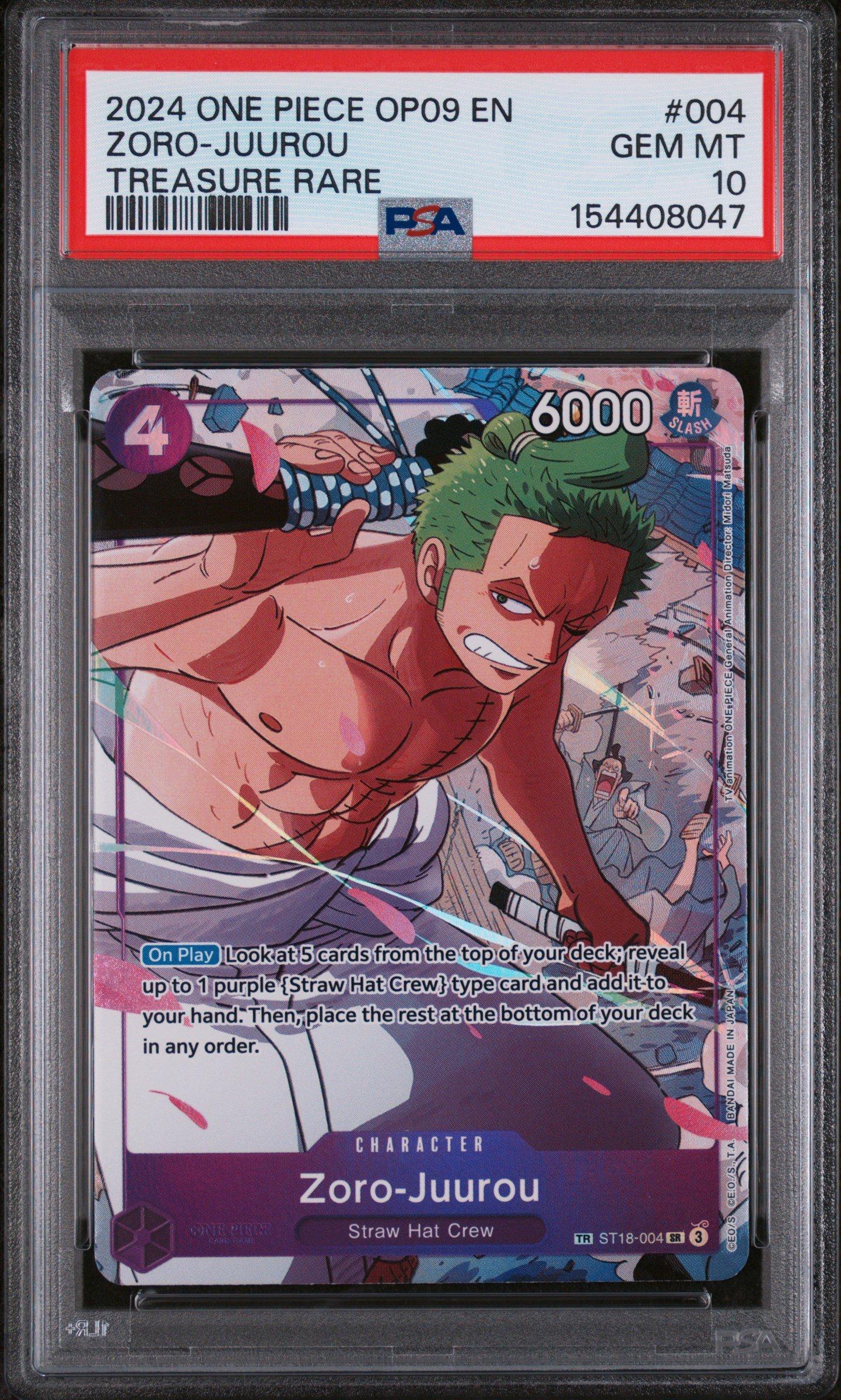2024 One Piece Op09-emperors In The World 004 Zoro-juurou Treasure Rare PSA 10