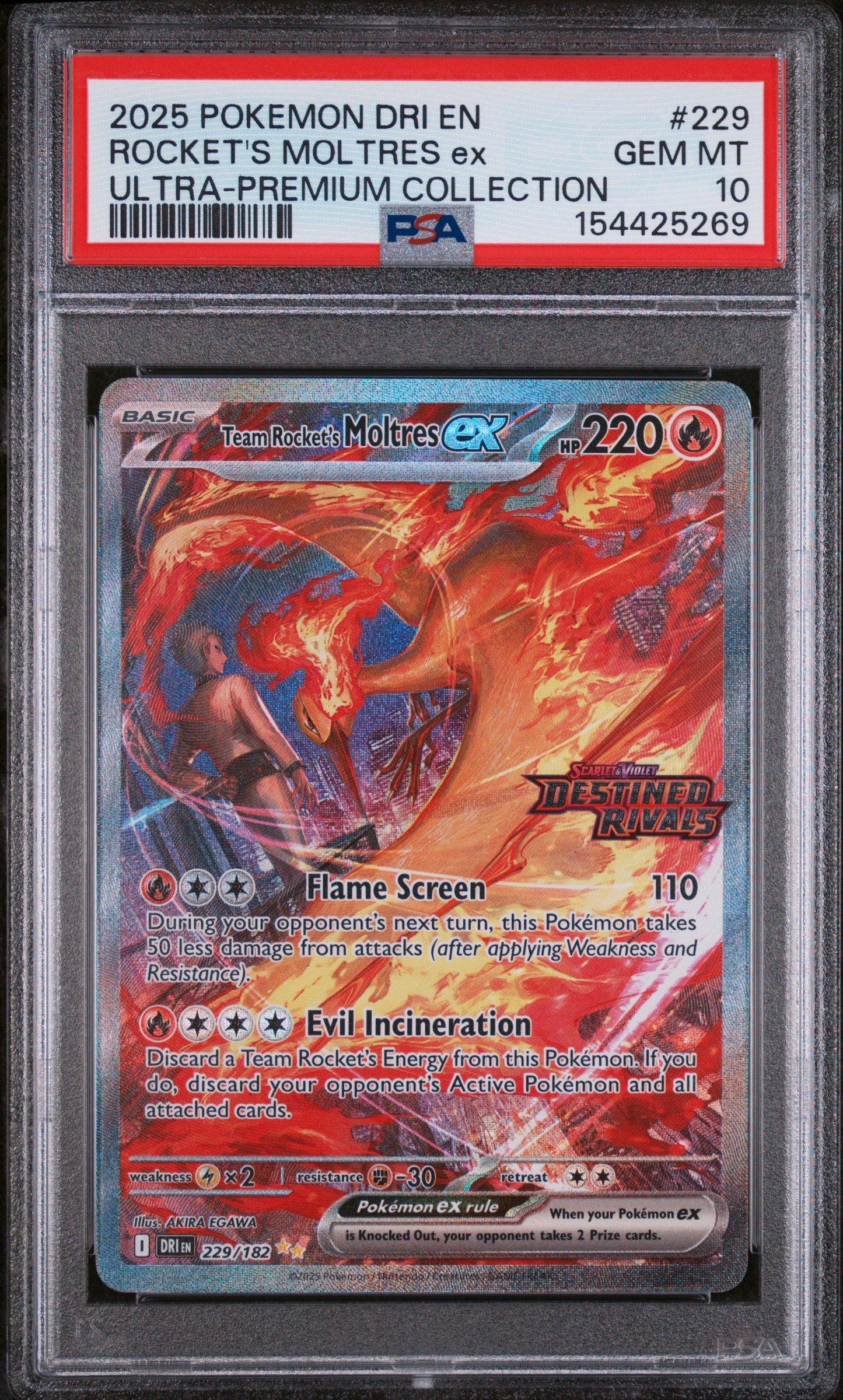 mega moltres pokemon card - Team Rocket's ex - 031/182 - Destined Rivals - Double Rare [1DD] Fiery Wrath (20+) This attack does 50 more damage for each Prize card your opponent has taken. Team Rocket’s Moltres Ex 31/182