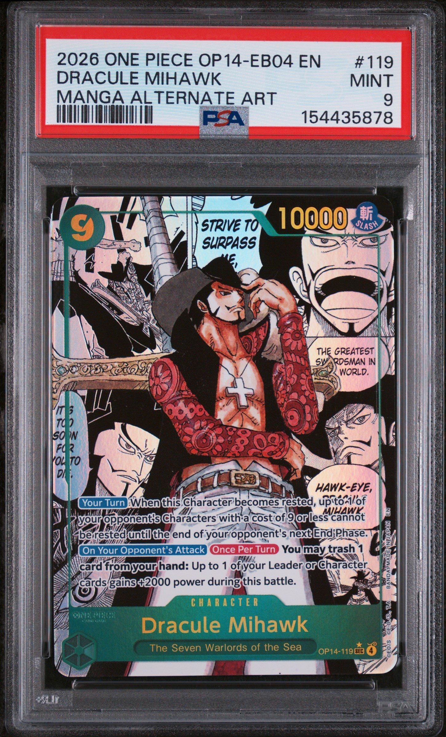 2026 One Piece Op14-eb04-the Azure Sea's Seven 119 Dracule Mihawk