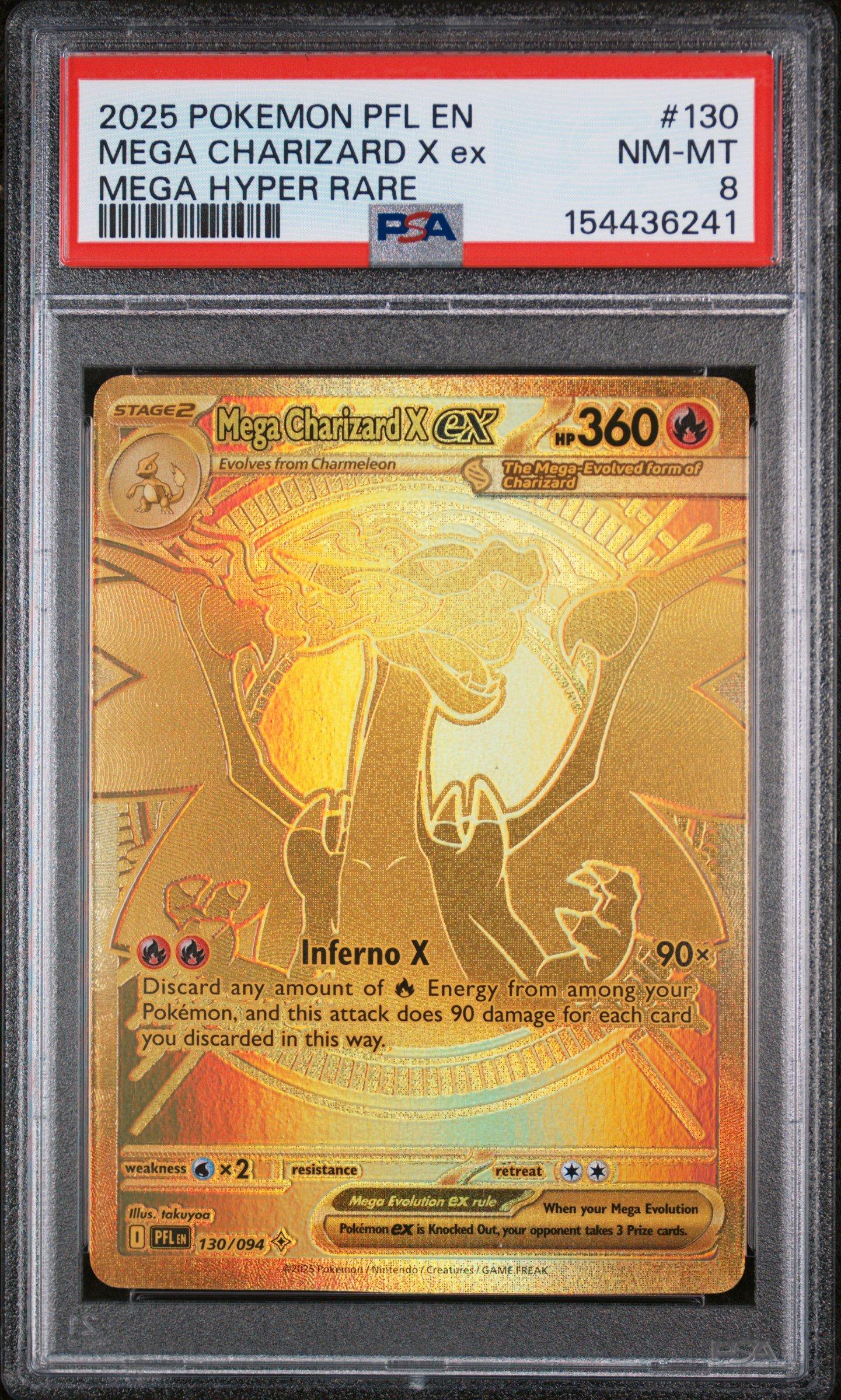 2025 Pokemon Pfl En-phantasmal Flames 130 Mega Charizard X Ex Mega