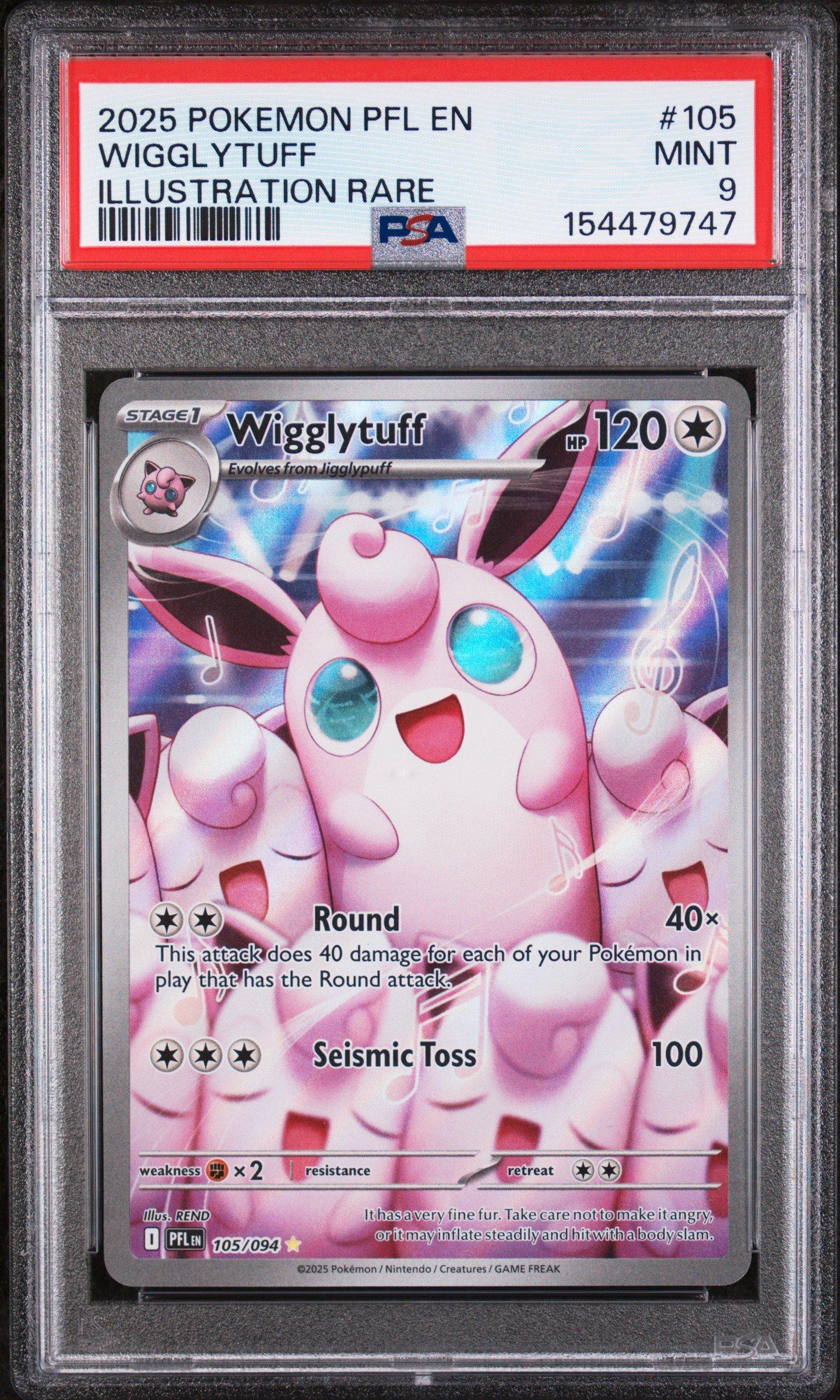 2023 POKEMON WIGGLYTUFF プクリン PSA 9 3枚セット 2025 Pokemon Pfl En-phantasmal Flames 105 Wigglytuff Illustration