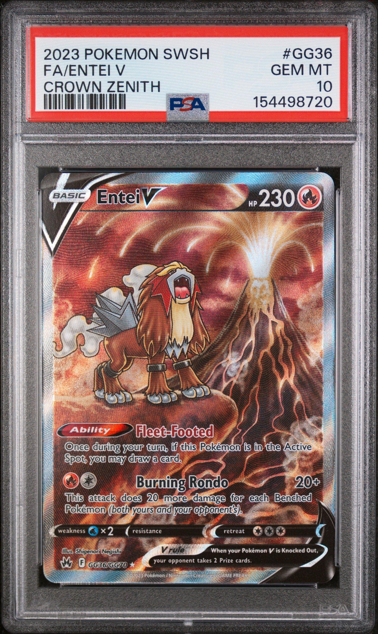 ポケモンカードゲーム anuenue 2023 Pokemon Sword And Shield Crown Zenith Gg36 Full Art/entei V