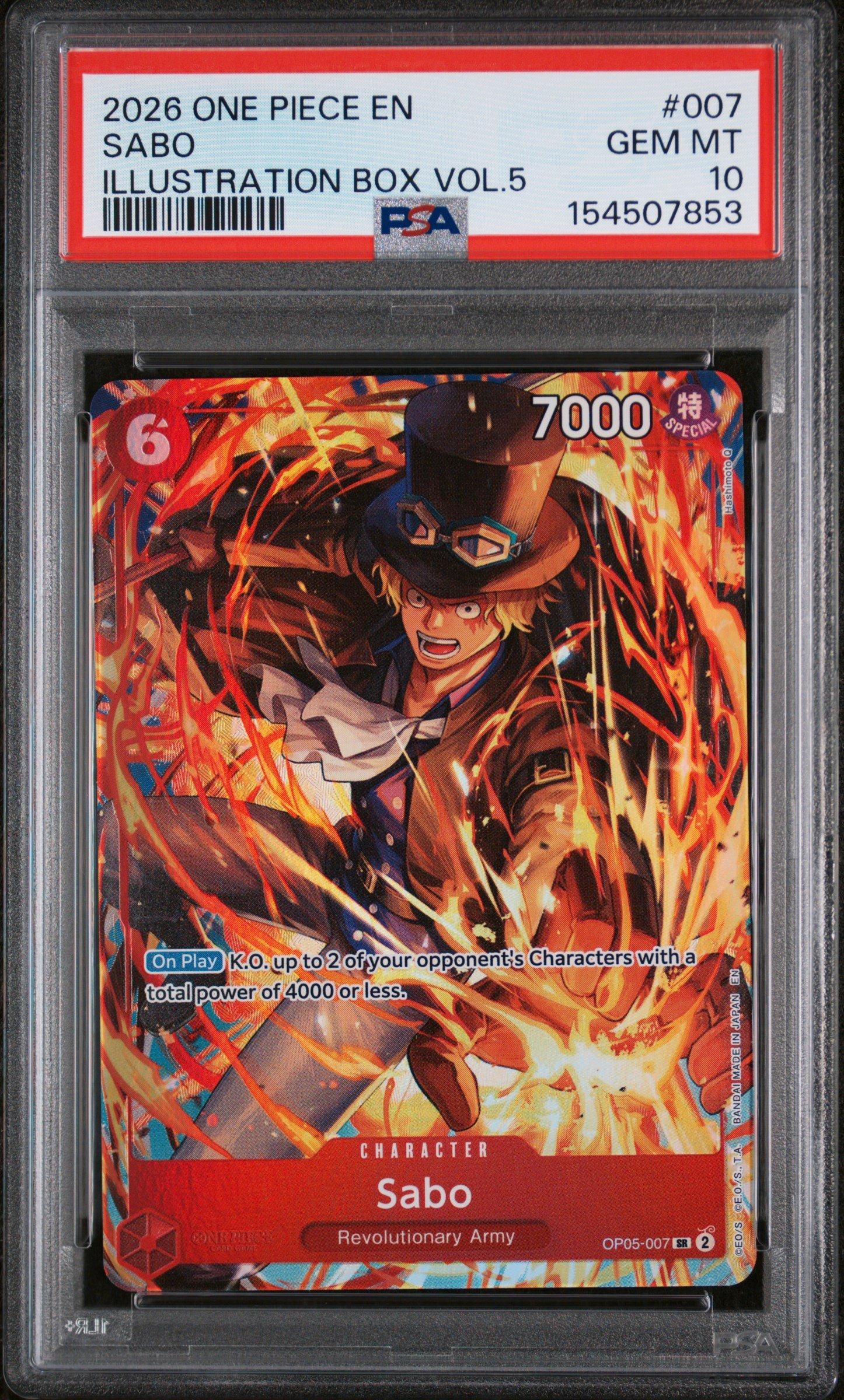 sabo様 2026 One Piece Promos 007 Sabo Illustration Box Vol.5 PSA 10