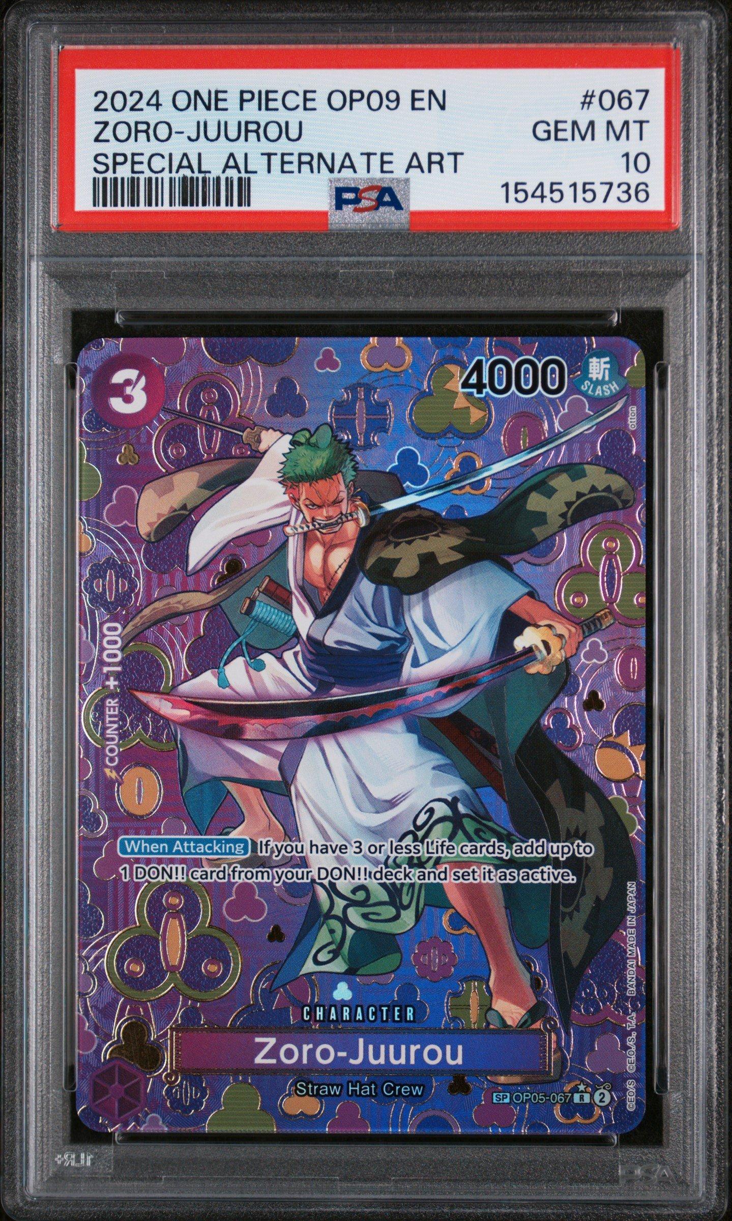 ゾロ・ジュウロウ #067 MINT psa9 2024 One Piece Op09-emperors In The New World 067 Zoro-juurou