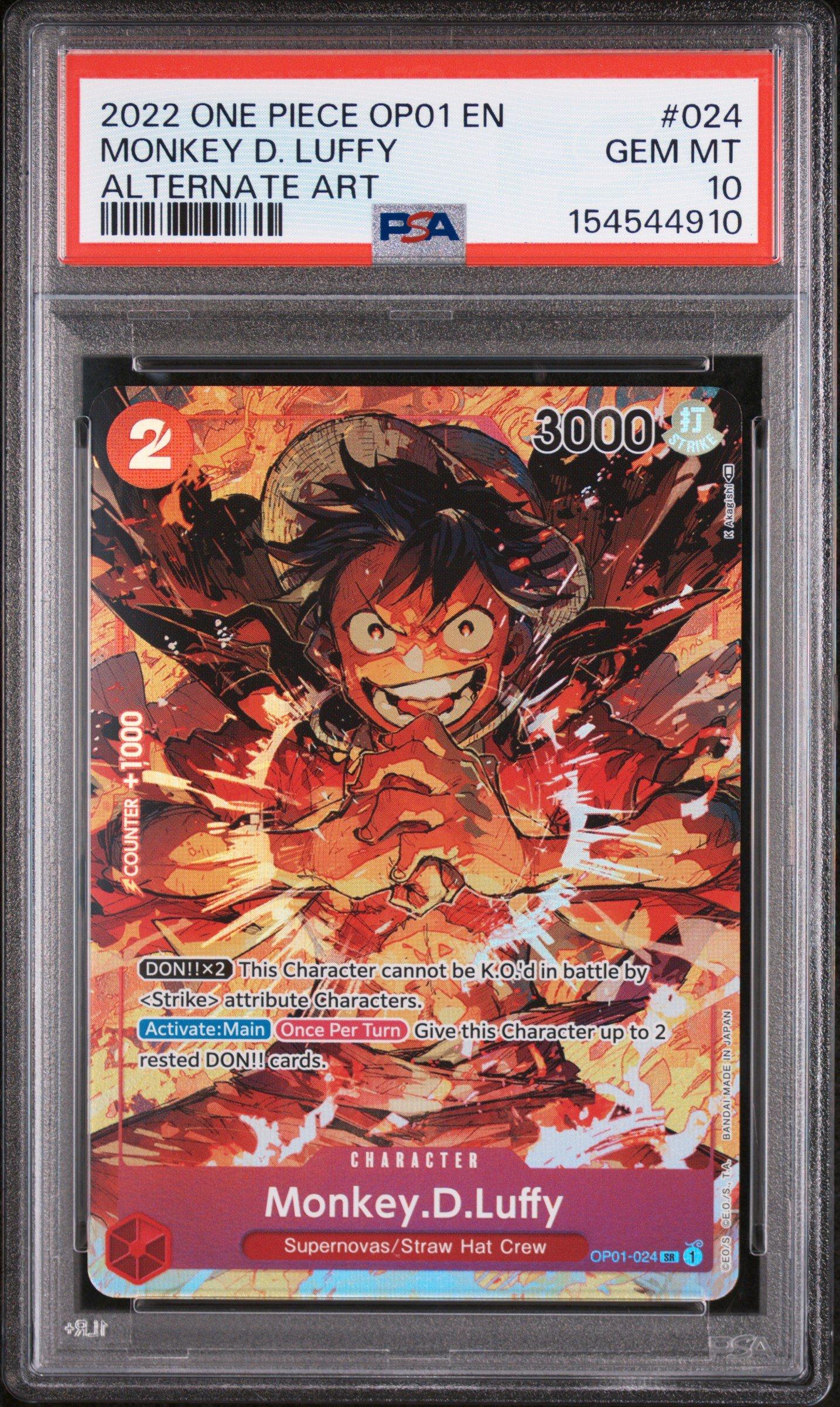 ルフィ ドンカードPSA10 romance dawn 2022 One Piece Op01-romance Dawn 024 Monkey D. Luffy Alternate Art