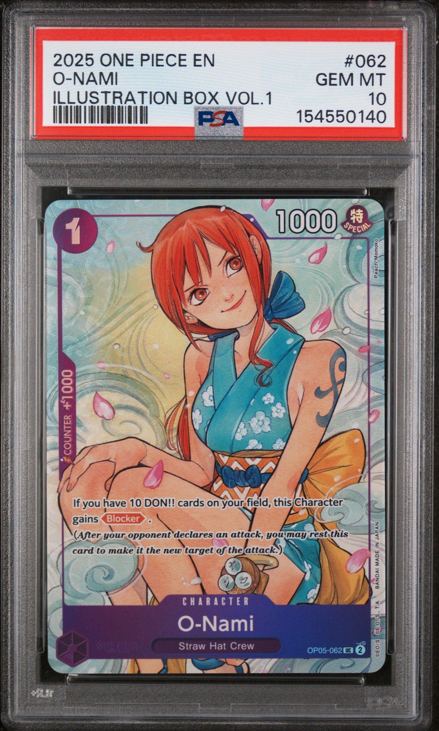 2025 One Piece Promos 062 O-nami Illustration Box Vol.1 PSA 10