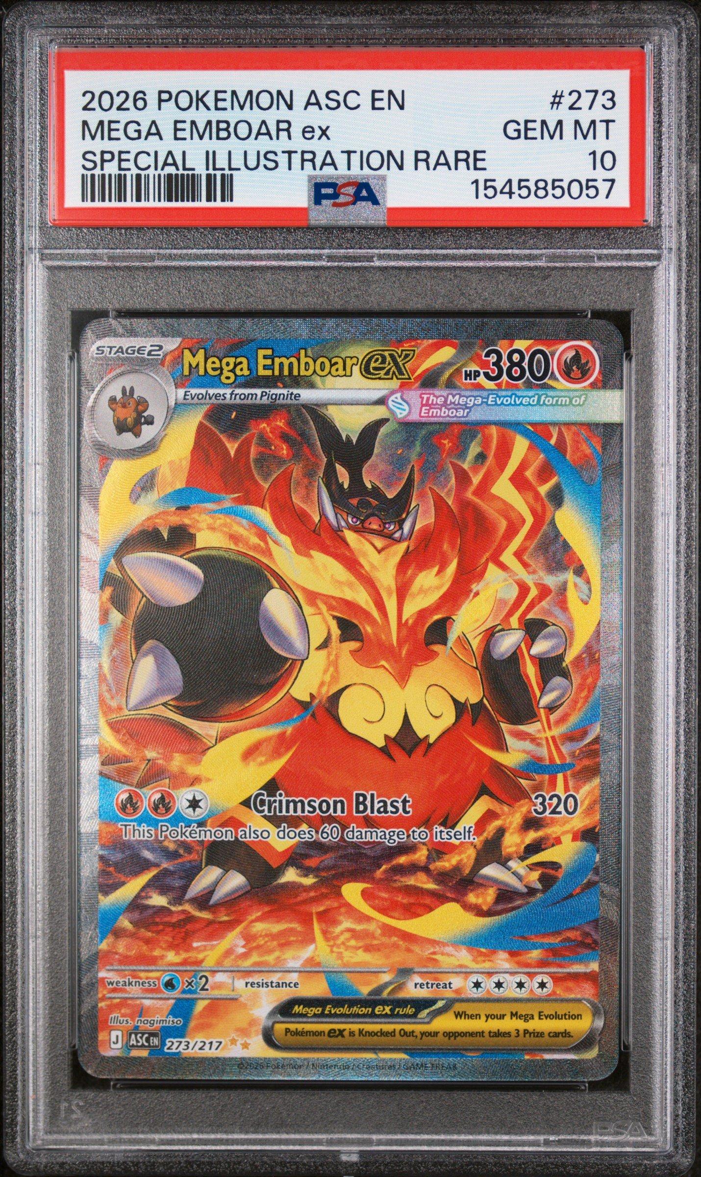 2026 Pokemon Asc En-ascended Heroes 273 Mega Emboar Ex Special