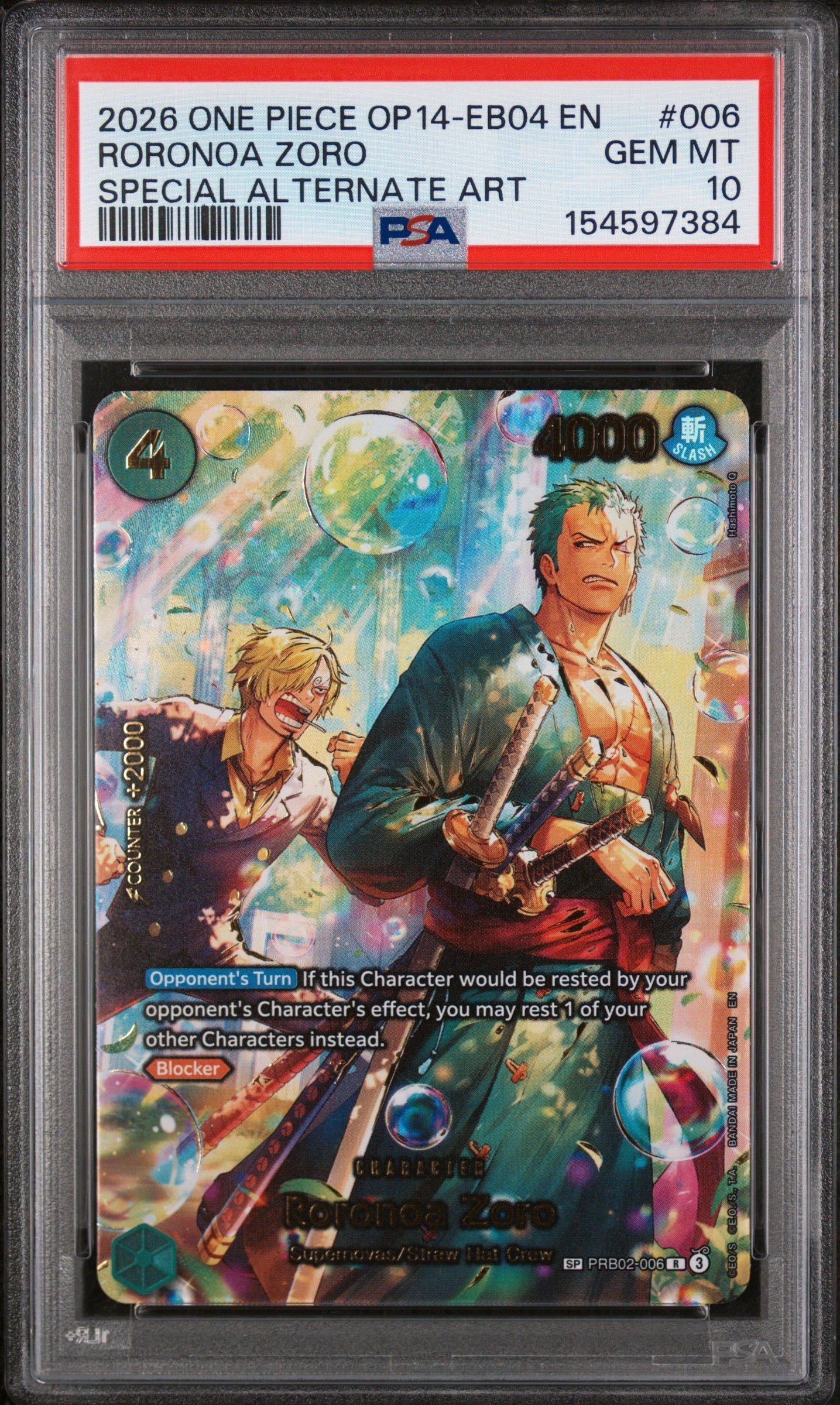 2026 One Piece Op14-eb04-the Azure Sea's Seven 006 Roronoa Zoro
