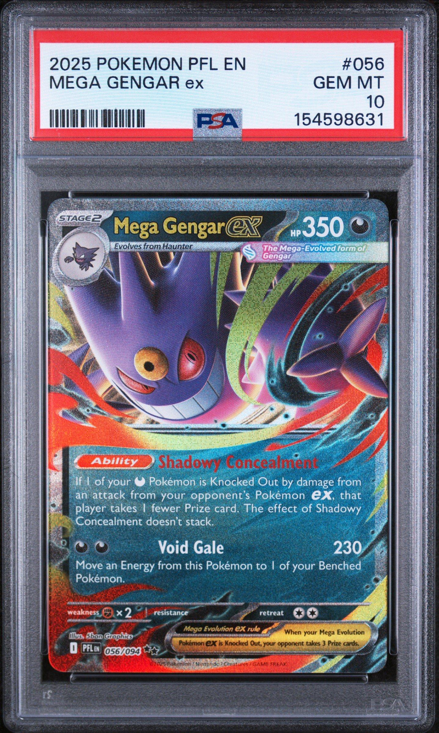 2025 Pokemon Pfl En-phantasmal Flames 056 Mega Gengar Ex PSA 10