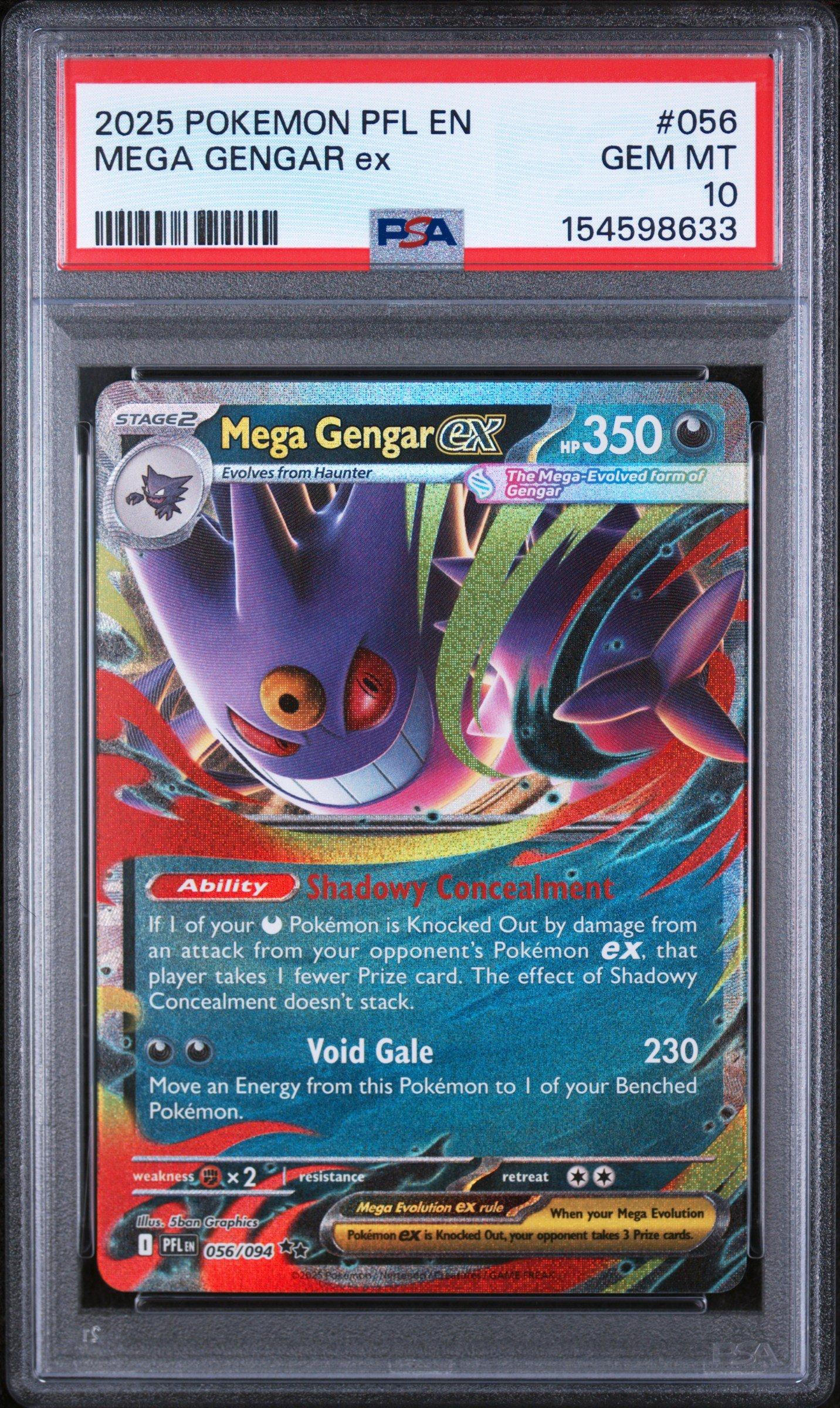 2025 Pokemon Pfl En-phantasmal Flames 056 Mega Gengar Ex PSA 10