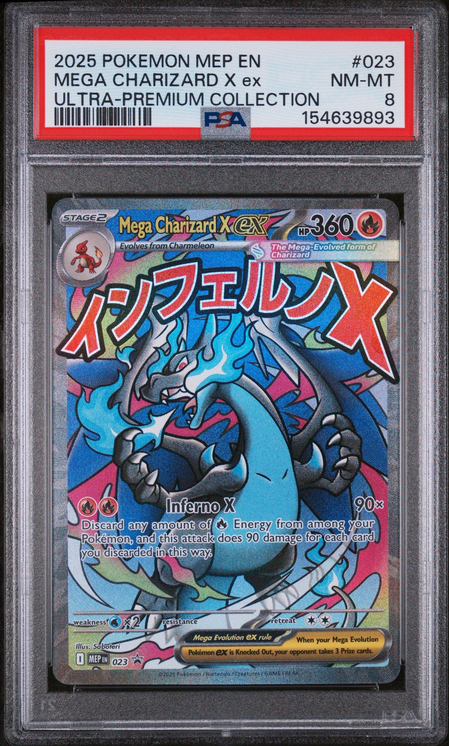 2025 Pokemon Mep En-me Black Star Promo 023 Mega Charizard X Ex Mega  Charizard X Ex Ultra-premium Collection PSA 8 Graded Card | GameStop