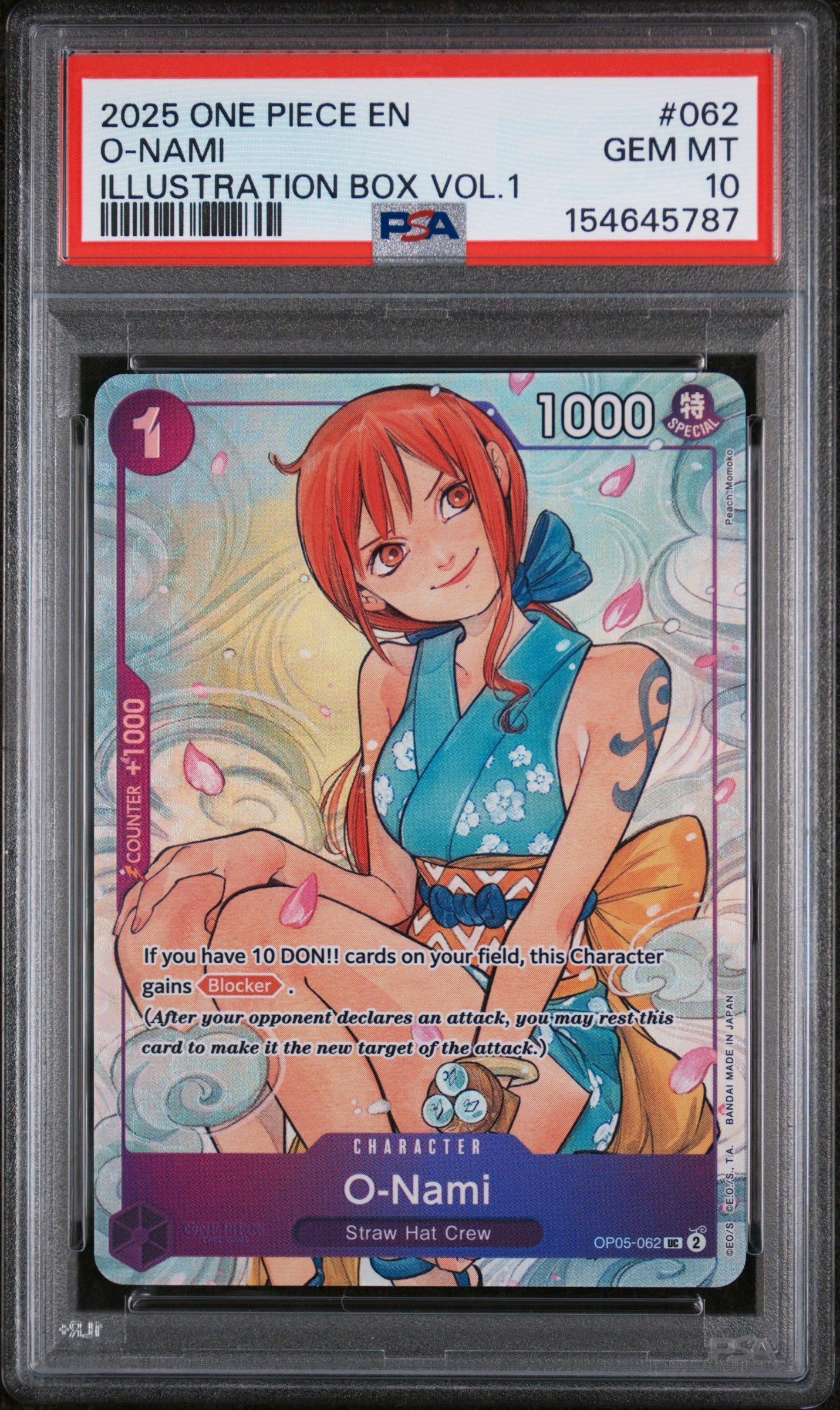 2025 One Piece Promos 062 O-nami Illustration Box Vol.1 PSA 10