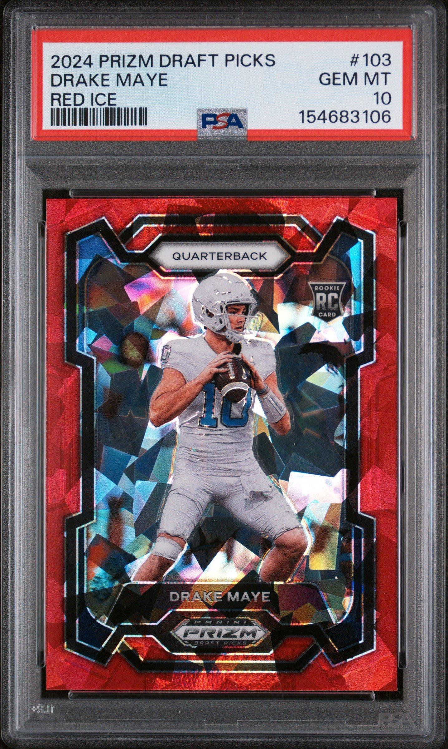 2024 Panini Prizm Draft Picks 103 Drake Maye Red Ice PSA 10 Graded