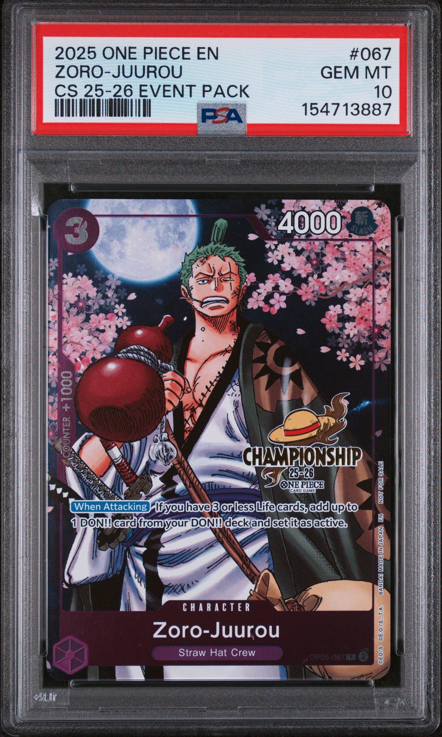 2025 One Piece Championship 2025-26 Event Pack 067 Zoro-juurou PSA