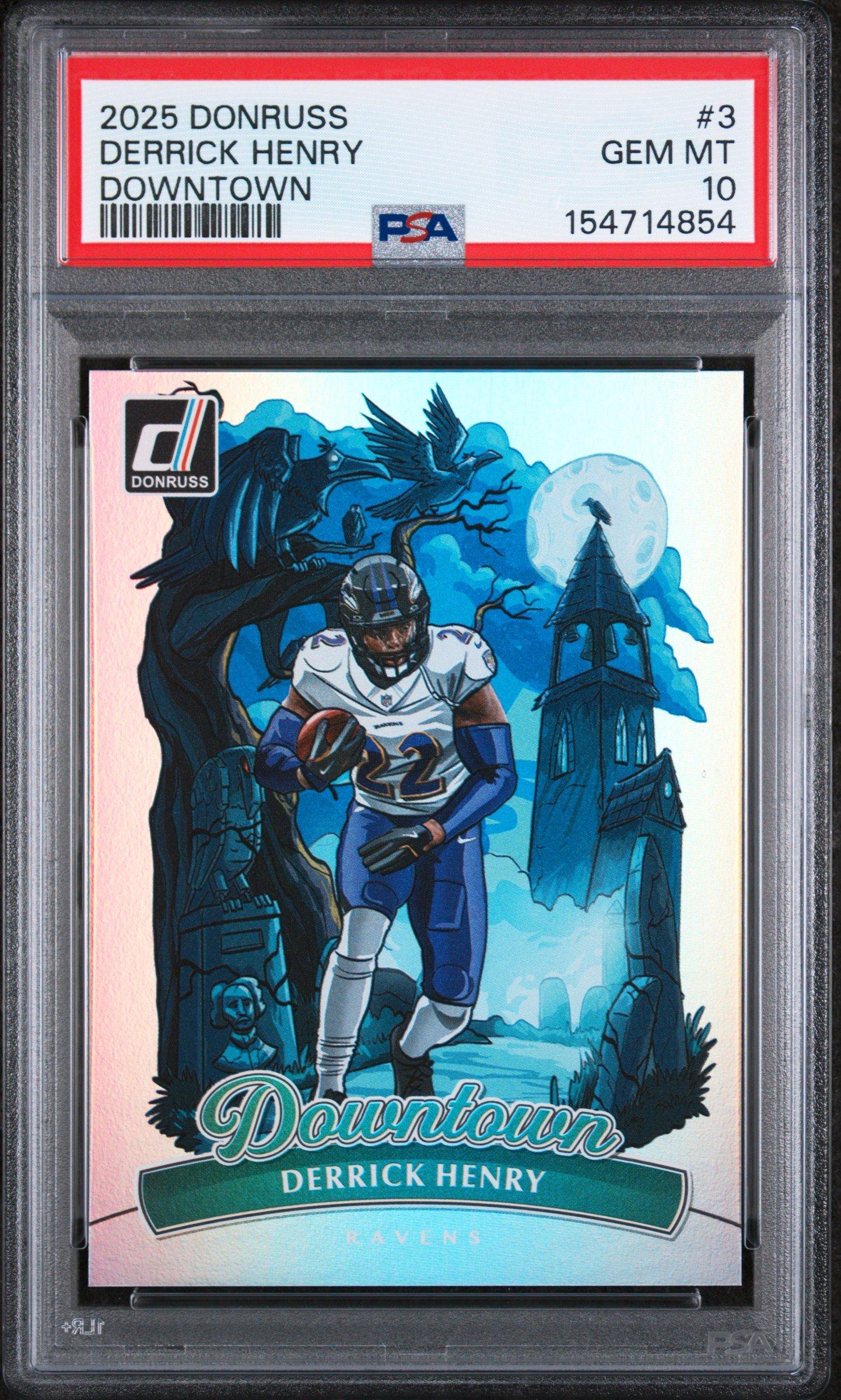 2025 Panini Donruss Downtown 3 Derrick Henry PSA 10 Graded Card