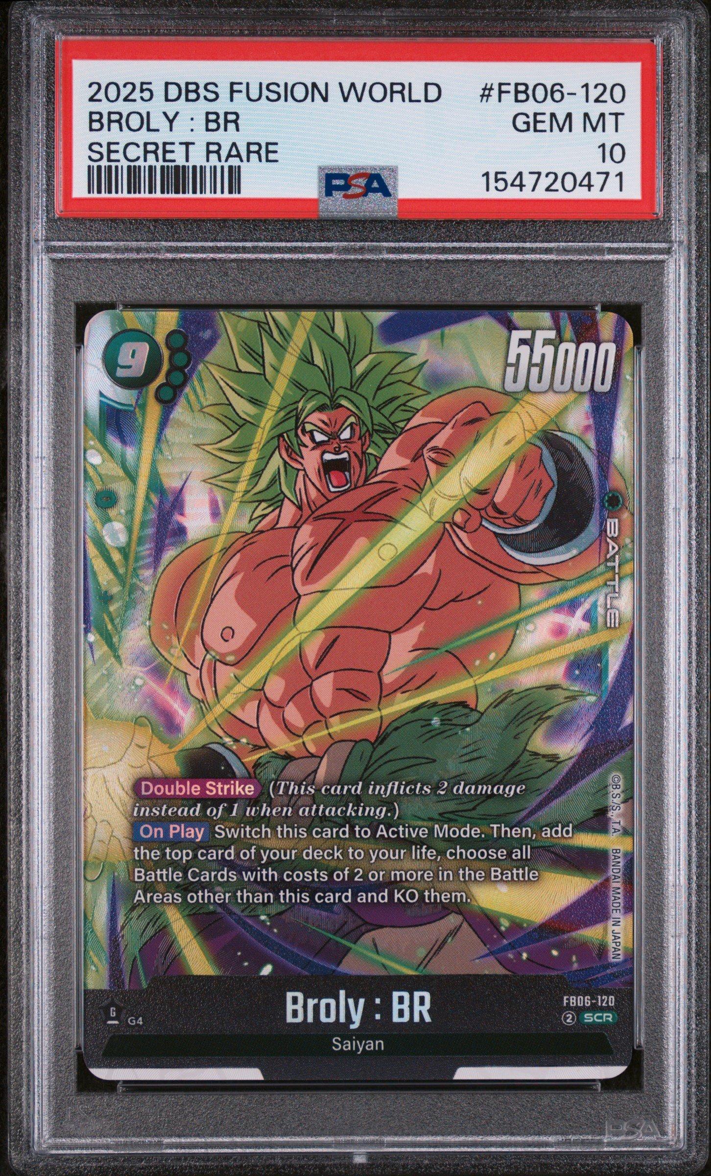 dragon ball super broly card game 2025 Dragon Ball Super Card Game Fusion World Rivals Clash Fb06-120 Broly :  Br Secret Rare PSA 10 Graded Card