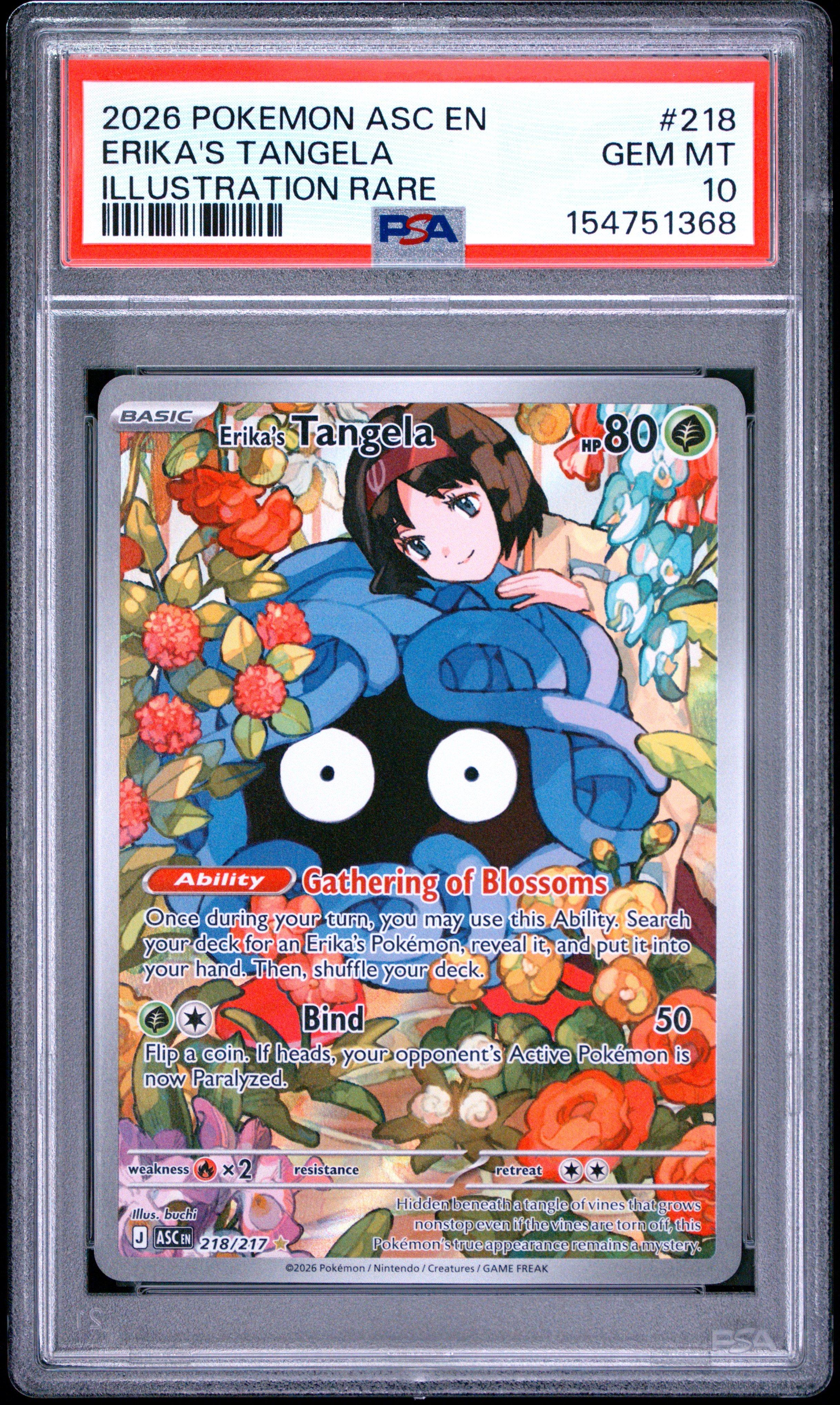 エリカのモンジャラPSA10 Erika's Tangela 2026 Pokemon Asc En-ascended Heroes 218 Erika's Tangela