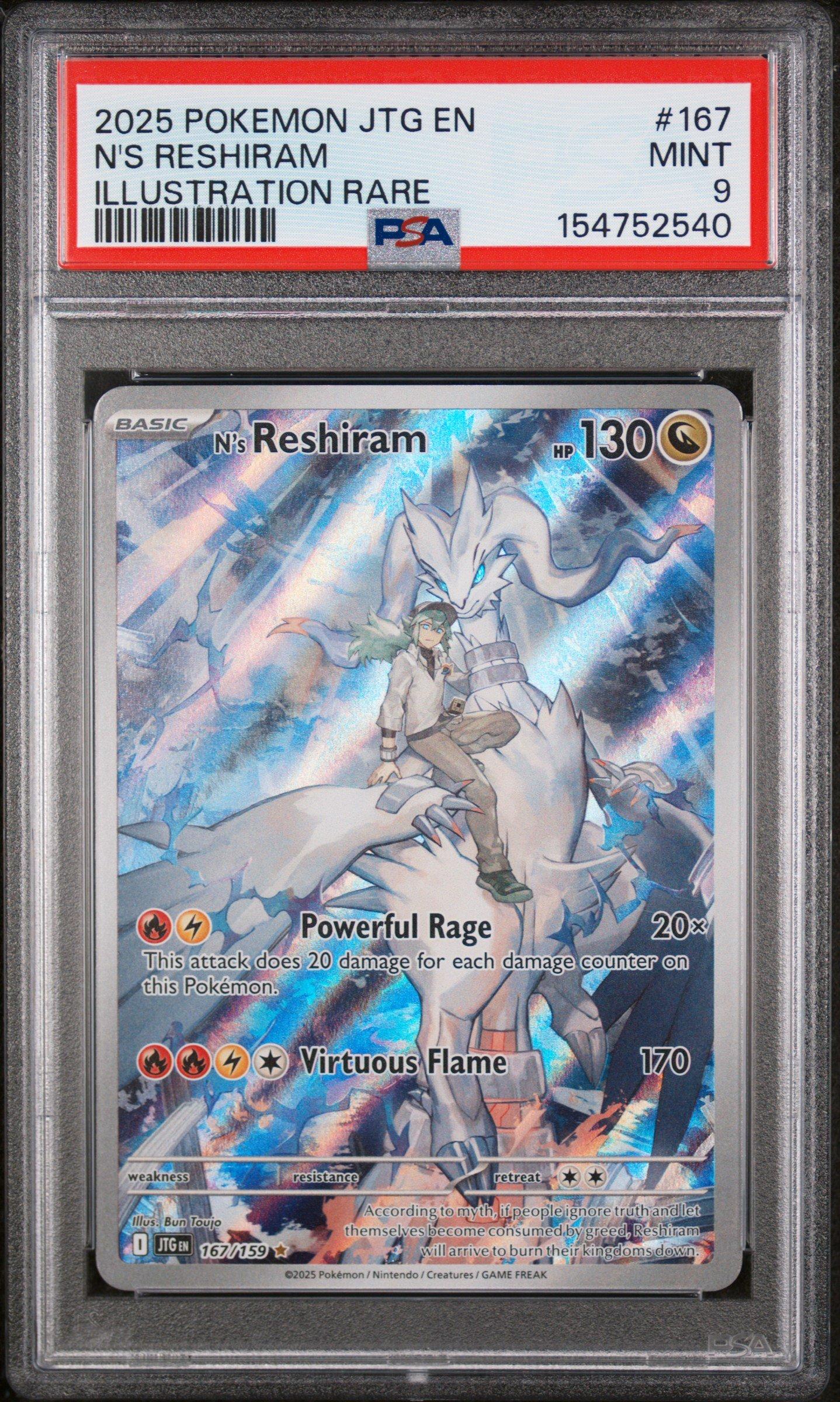 2025 Pokemon Jtg En-journey Together 167 N's Reshiram Illustration