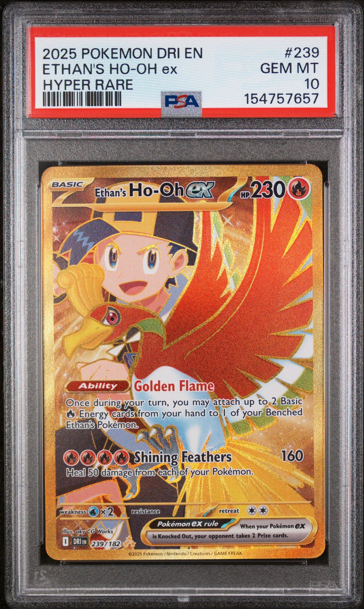 2025 Pokemon Dri En-destined Rivals 239 Ethan's Ho-oh Ex Hyper