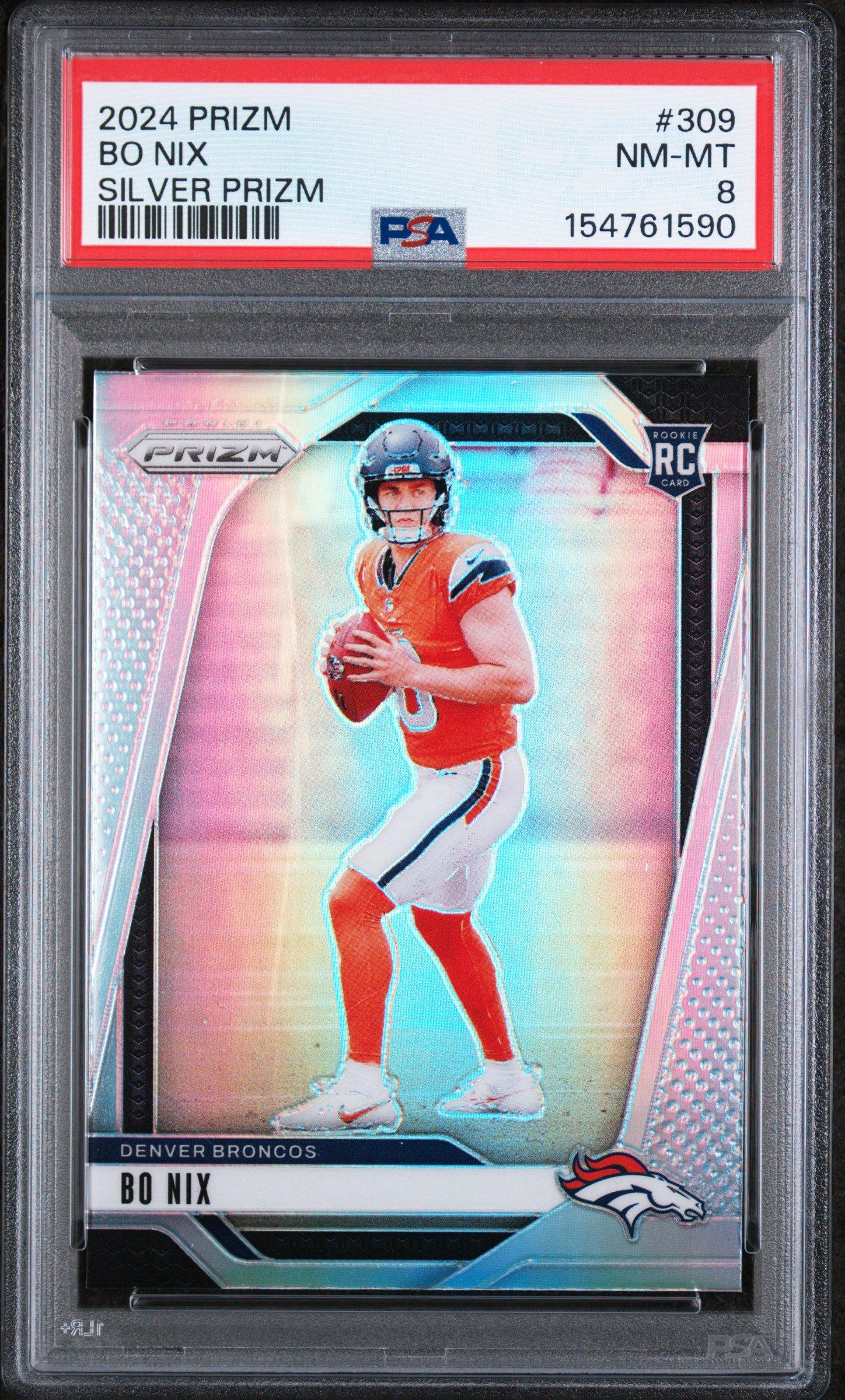 bo nix graded rookie card 2024 Panini Clearly Donruss #56 RC Football This Bo Nix Denver Broncos 2024 Panini Donruss Optic Preview Pink #369 PSA Authenticated 10 Rookie Card is ready to help you diversify your displayed memorabilia Bo Nix 2024 Topps Now