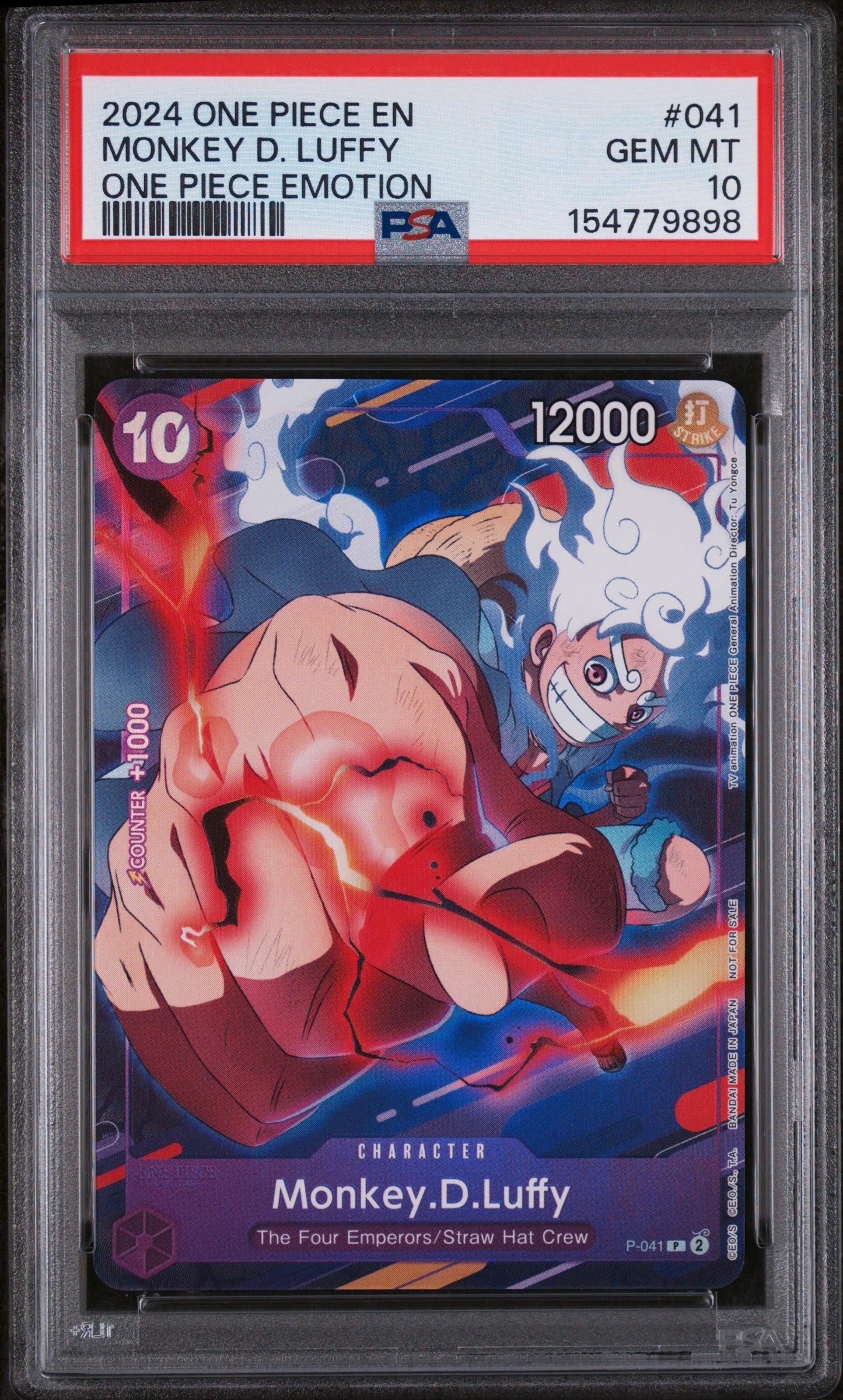 2024 One Piece Promos 041 Monkey D. Luffy One Piece Emotion PSA 10