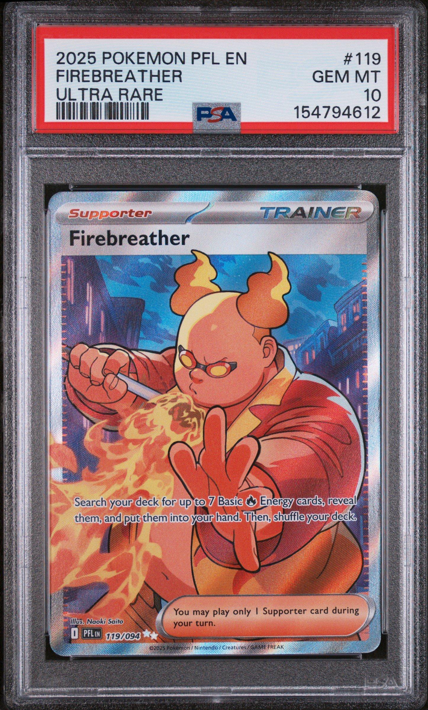 2025 Pokemon Pfl En-phantasmal Flames 119 Firebreather Ultra Rare