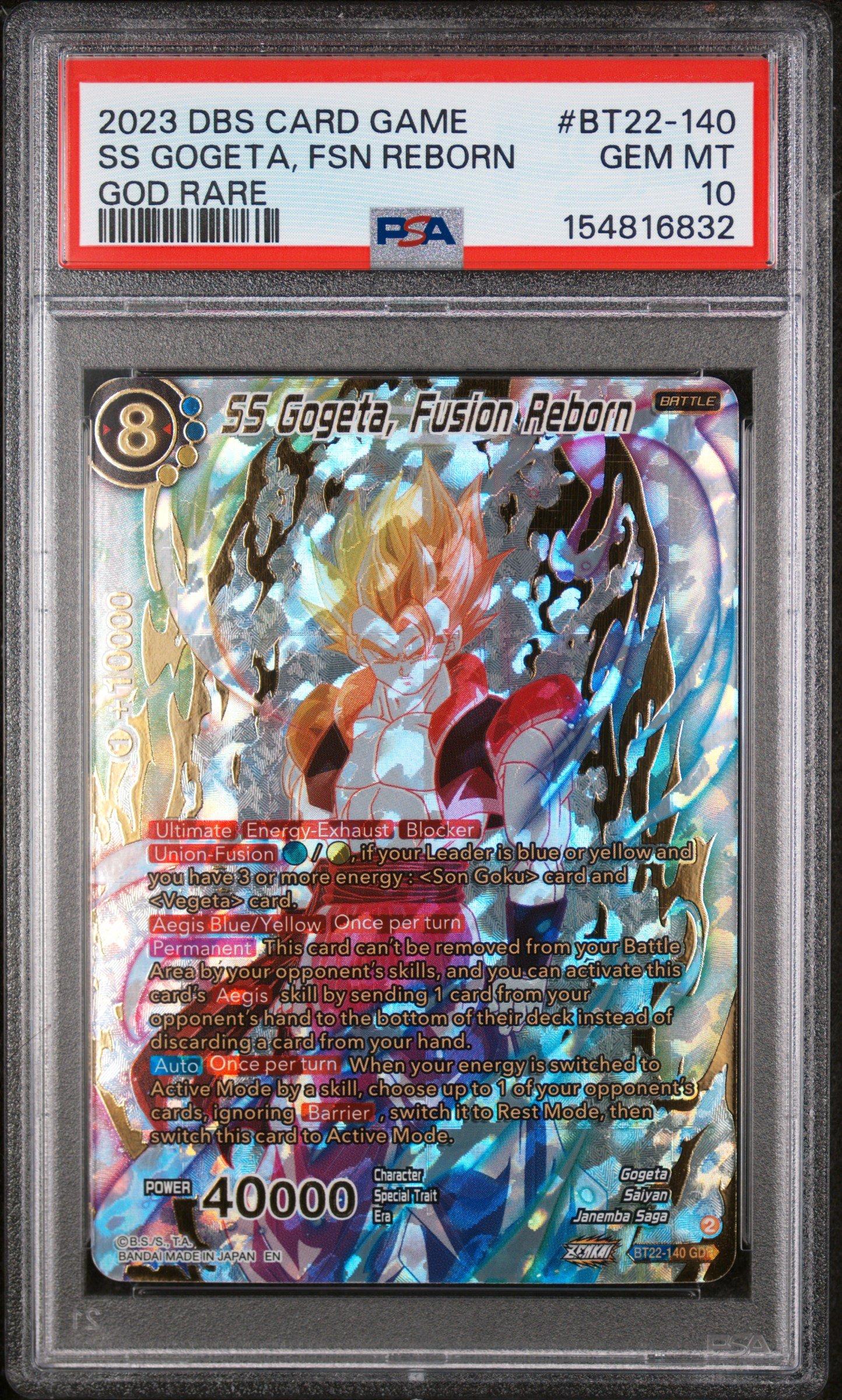 2023 Dragon Ball Super Card Game Series 22 Critical Blow Bt22-140 Ss  Gogeta, Fusion Reborn God Rare PSA 10 Graded Card | GameStop
