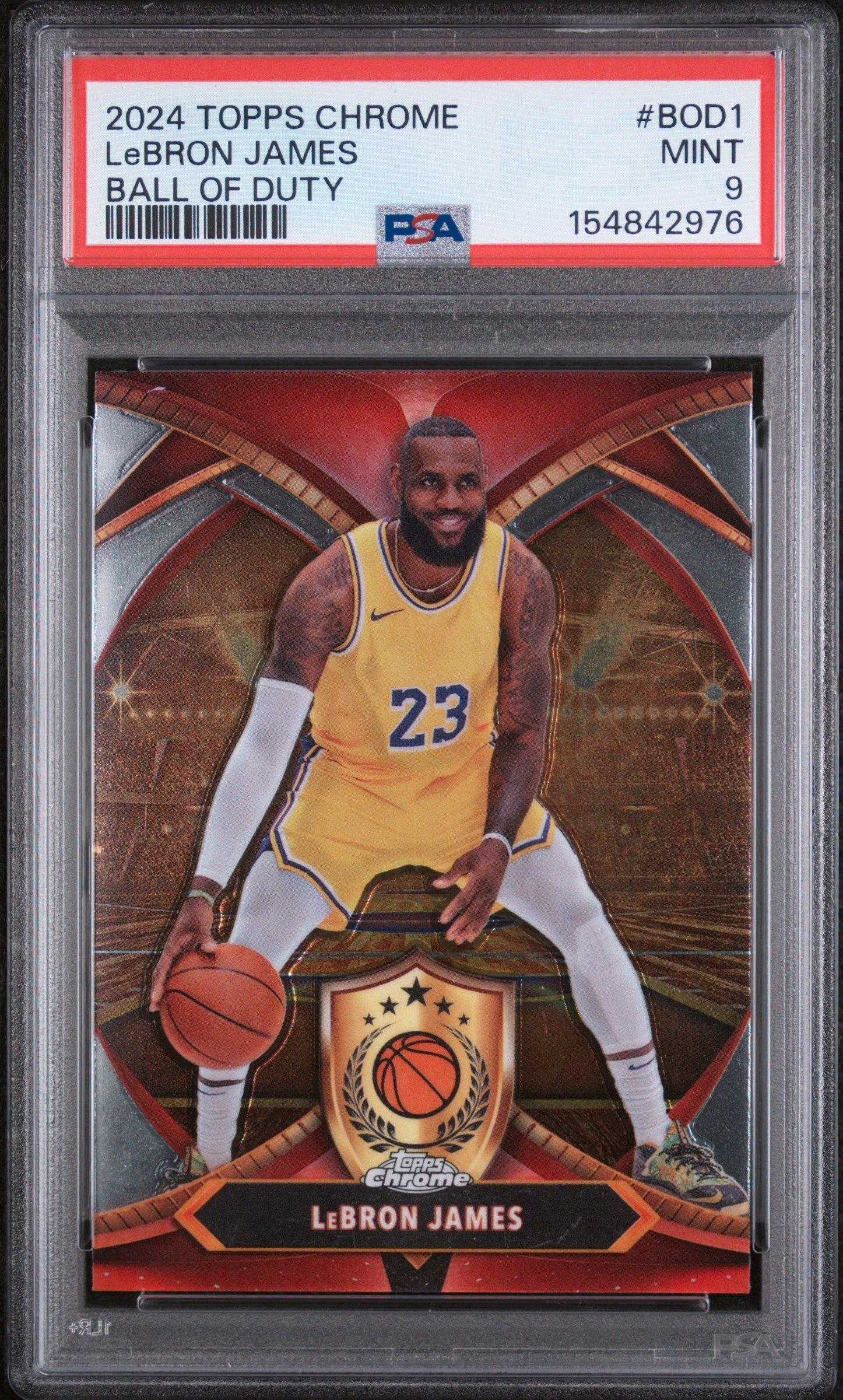 2024 Topps Chrome Ball Of Duty Bod1 Lebron James PSA 9