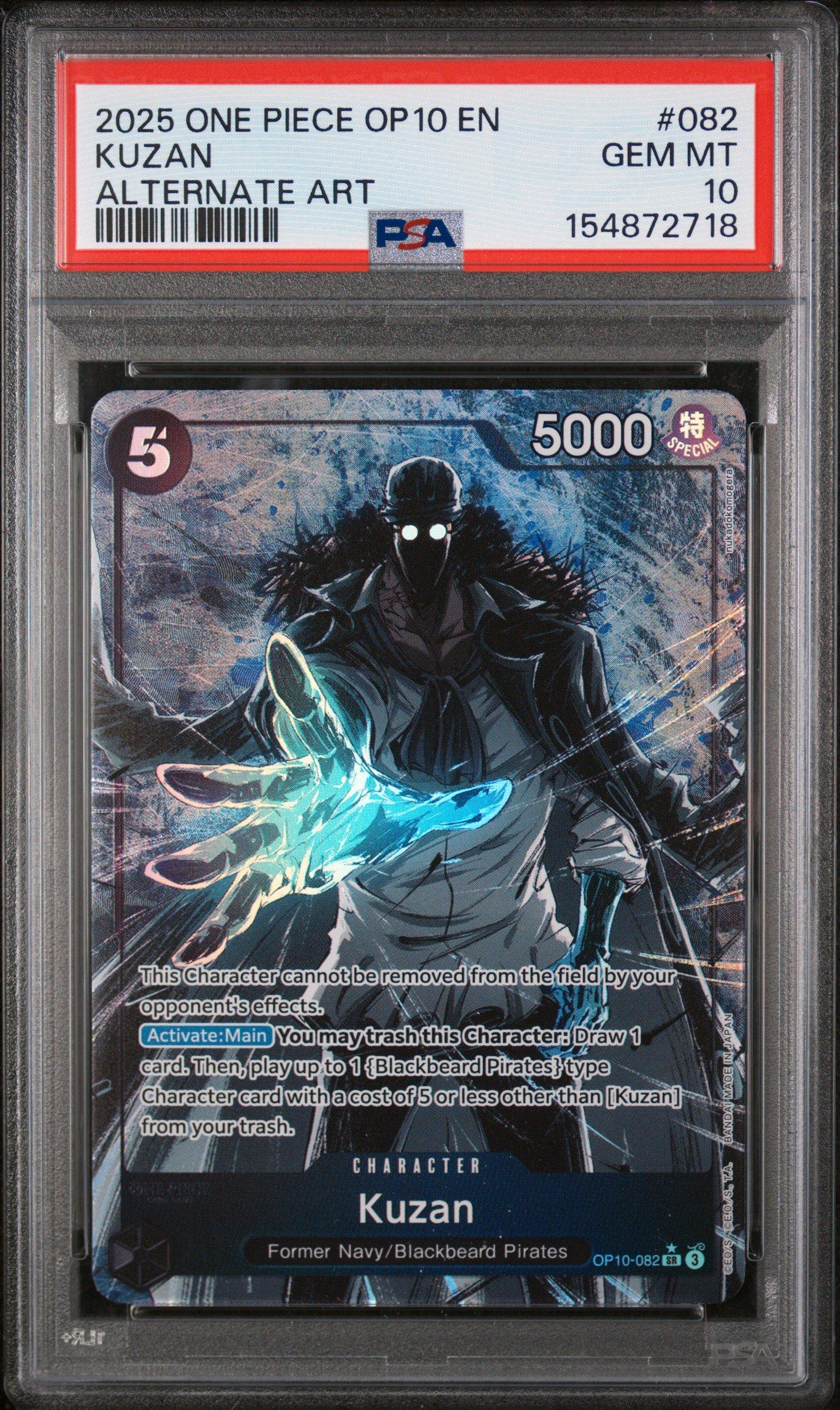 2025 One Piece Op10-royal Blood 082 Kuzan Alternate Art PSA 10