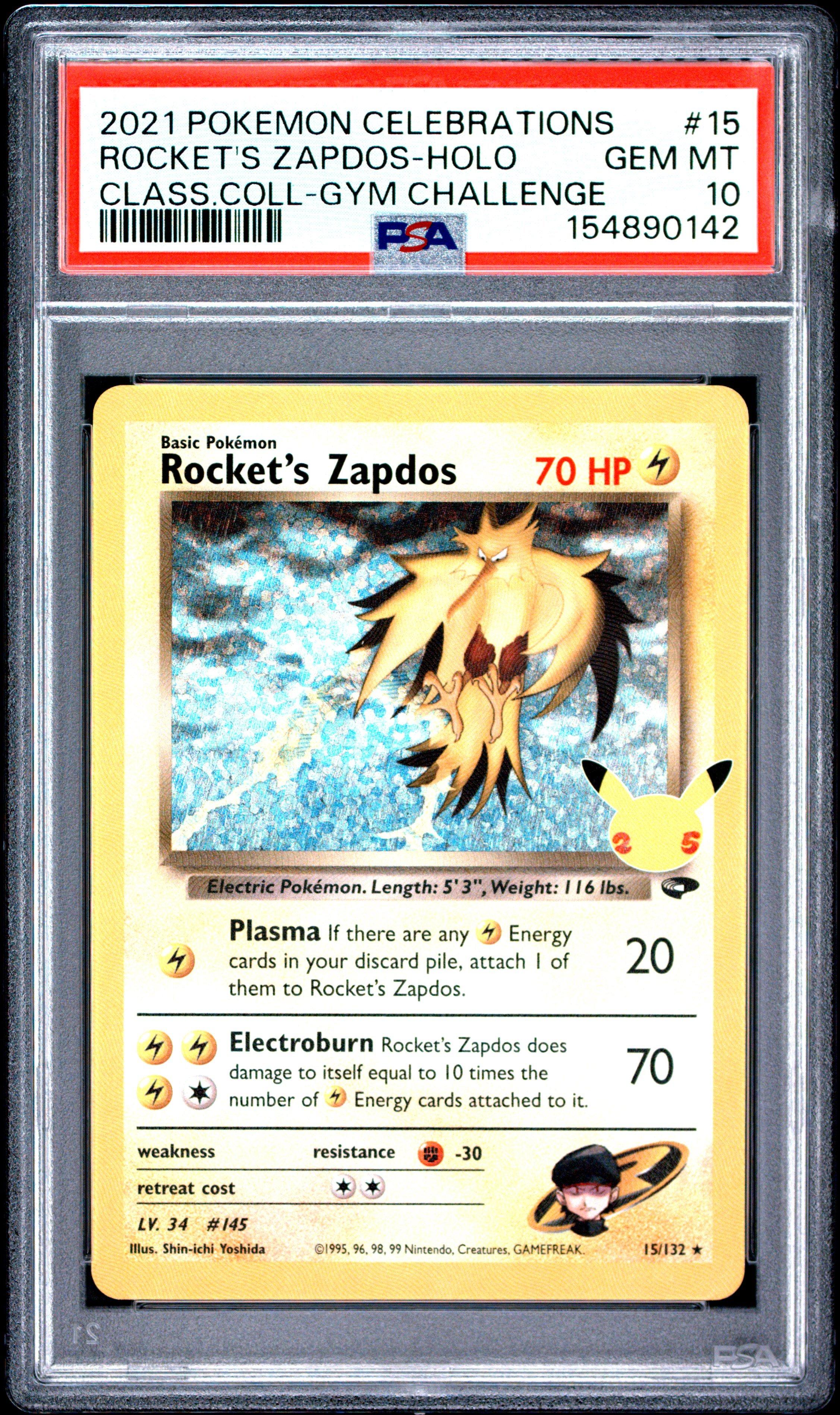 holographic zapdos pokemon card 2021 Celebrations Holo Rocket's #15 CGC 10 this card is the perfect way to showcase your collection. Card Zapdos ex SAR Pokémon