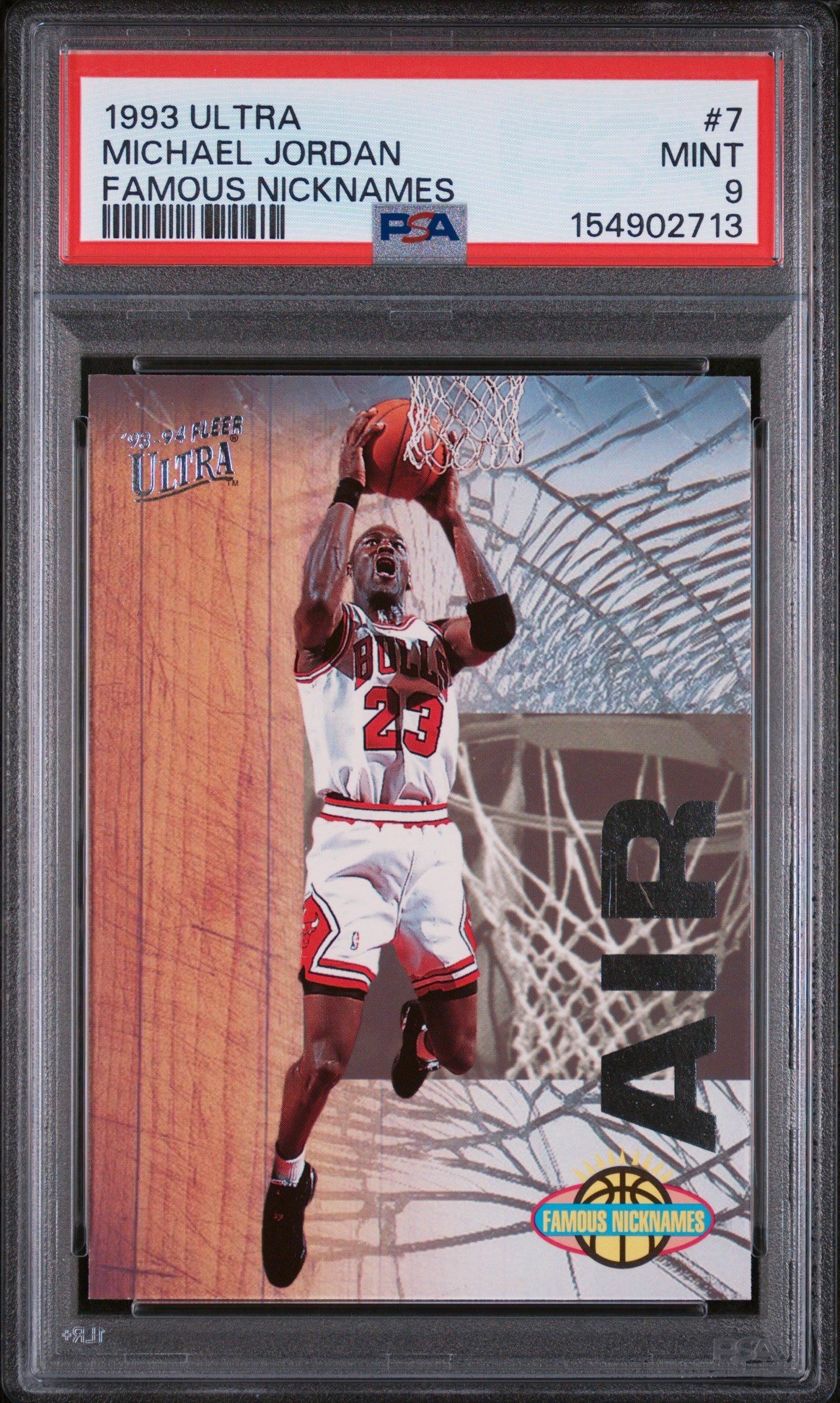 1993 Ultra Famous Nicknames 7 Michael Jordan PSA 9