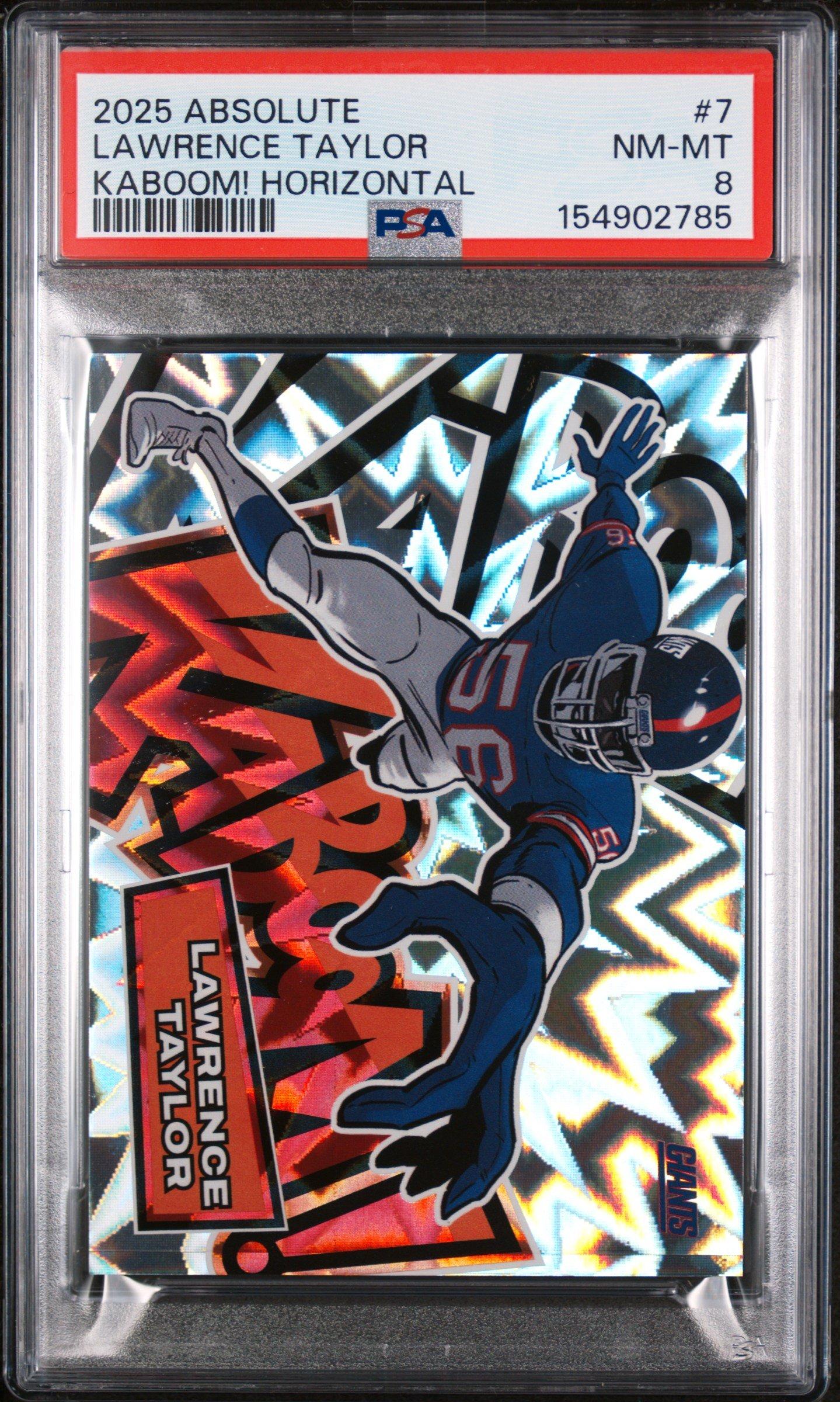2025 Panini Absolute Kaboom! Horizontal 7 Lawrence Taylor PSA 8