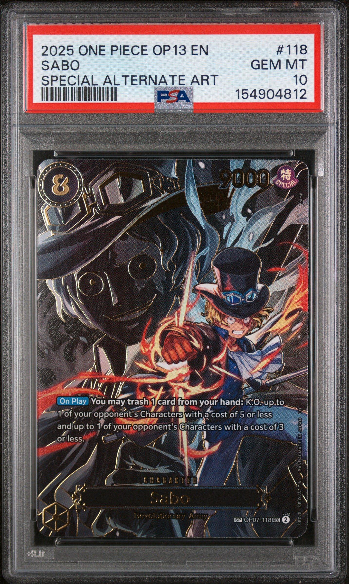 サボ　SP PSA9 OP13-118 2025 One Piece Op13-carrying On His Will 118 Sabo Special